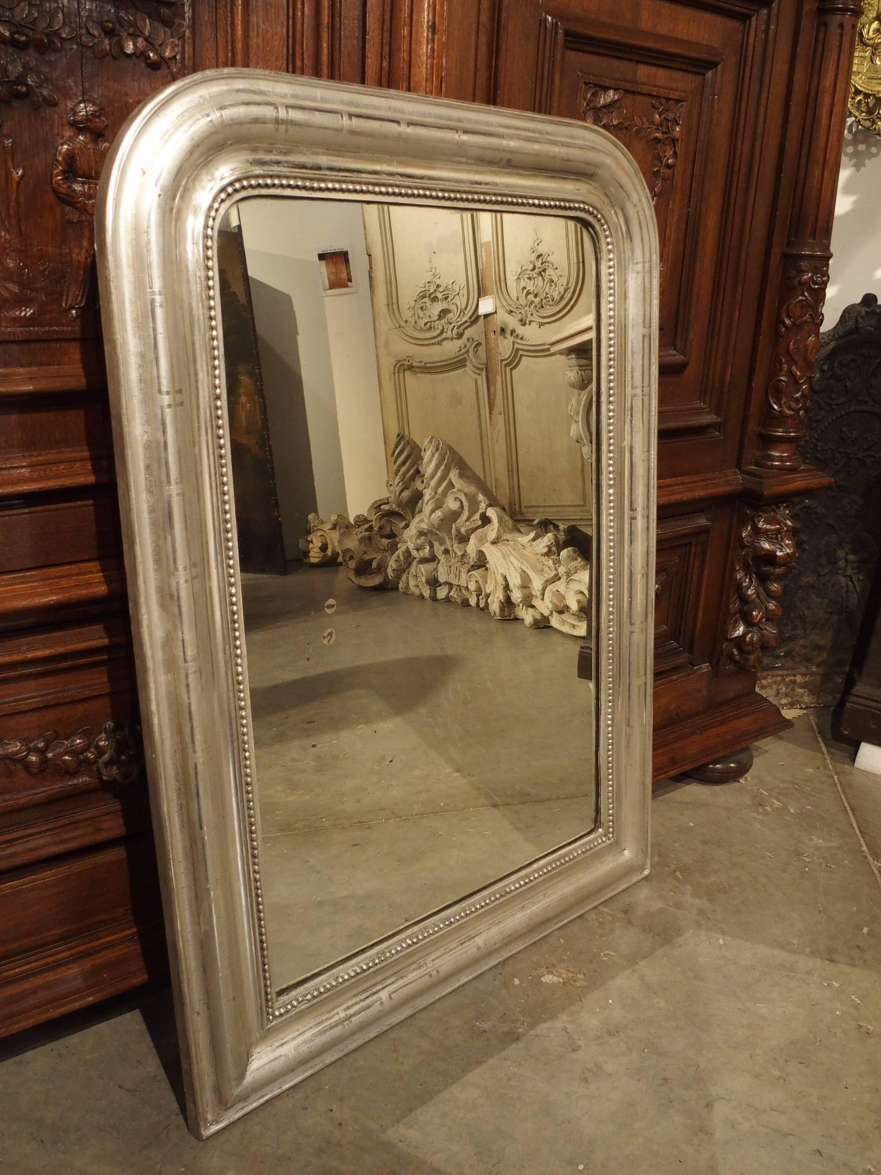 Antique Silverleaf Louis Philippe Mirror, France, Late 1800s 2