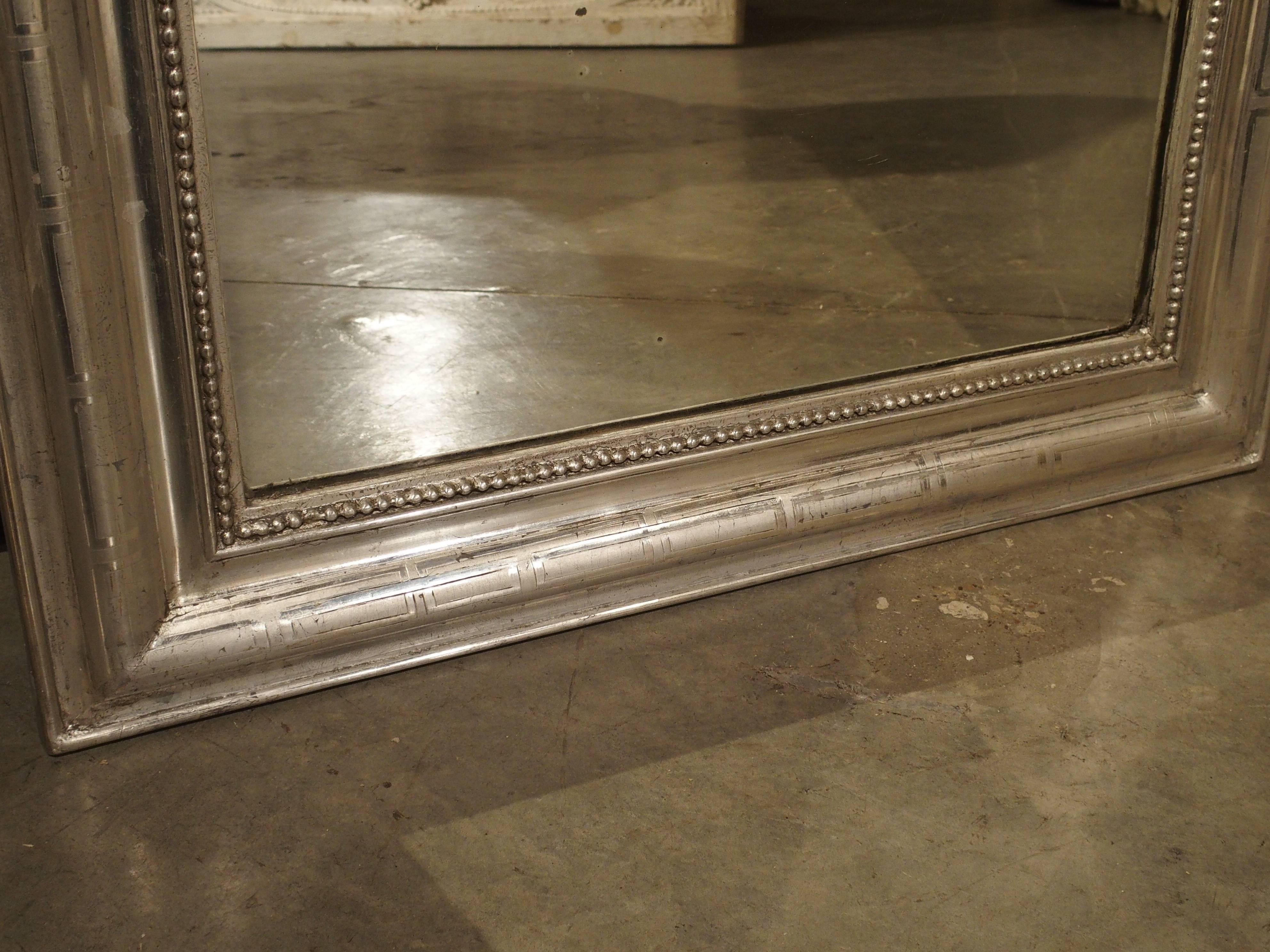 Antique Silverleaf Louis Philippe Mirror, France, Late 1800s 4