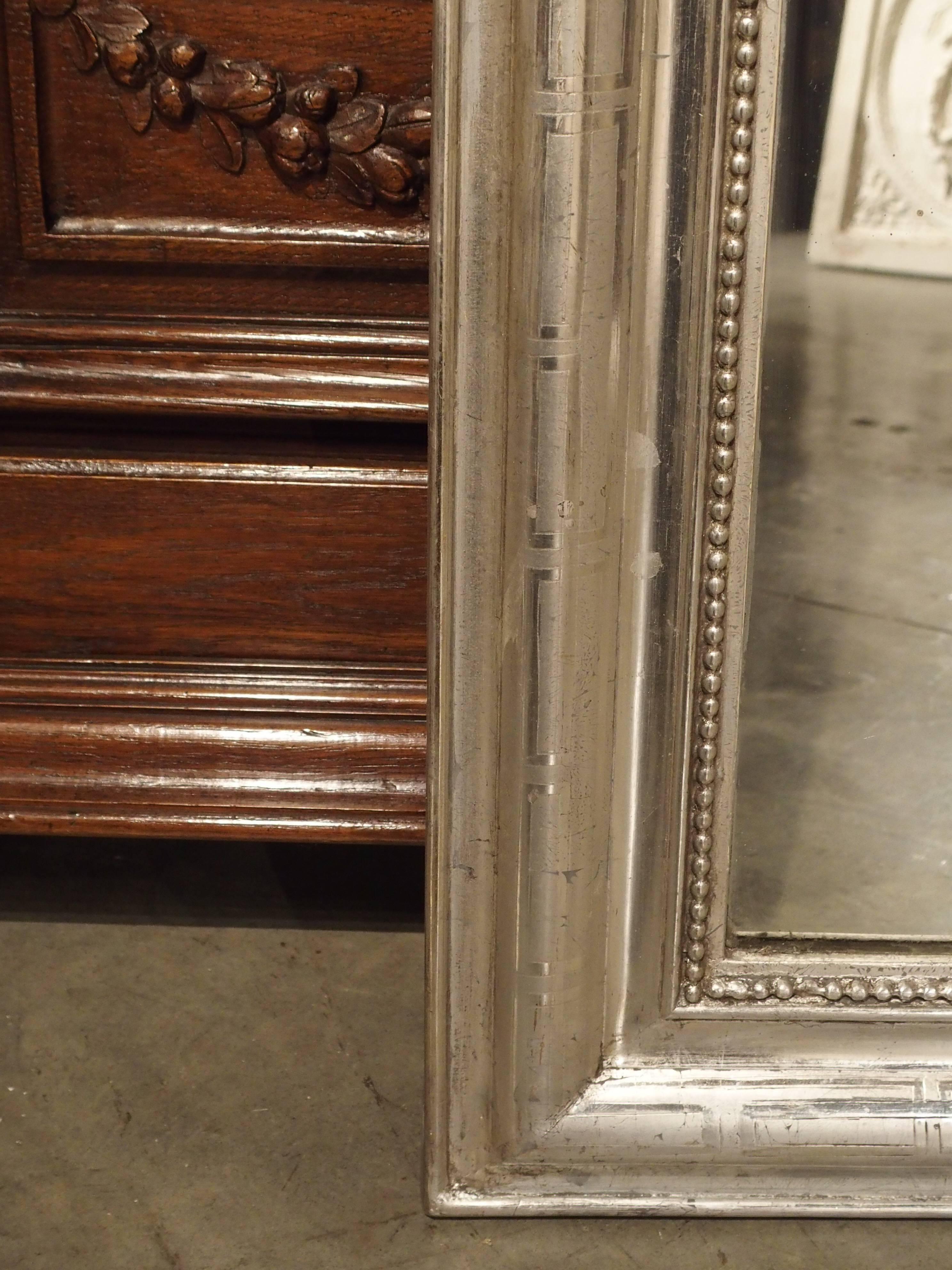 Antique Silverleaf Louis Philippe Mirror, France, Late 1800s 5