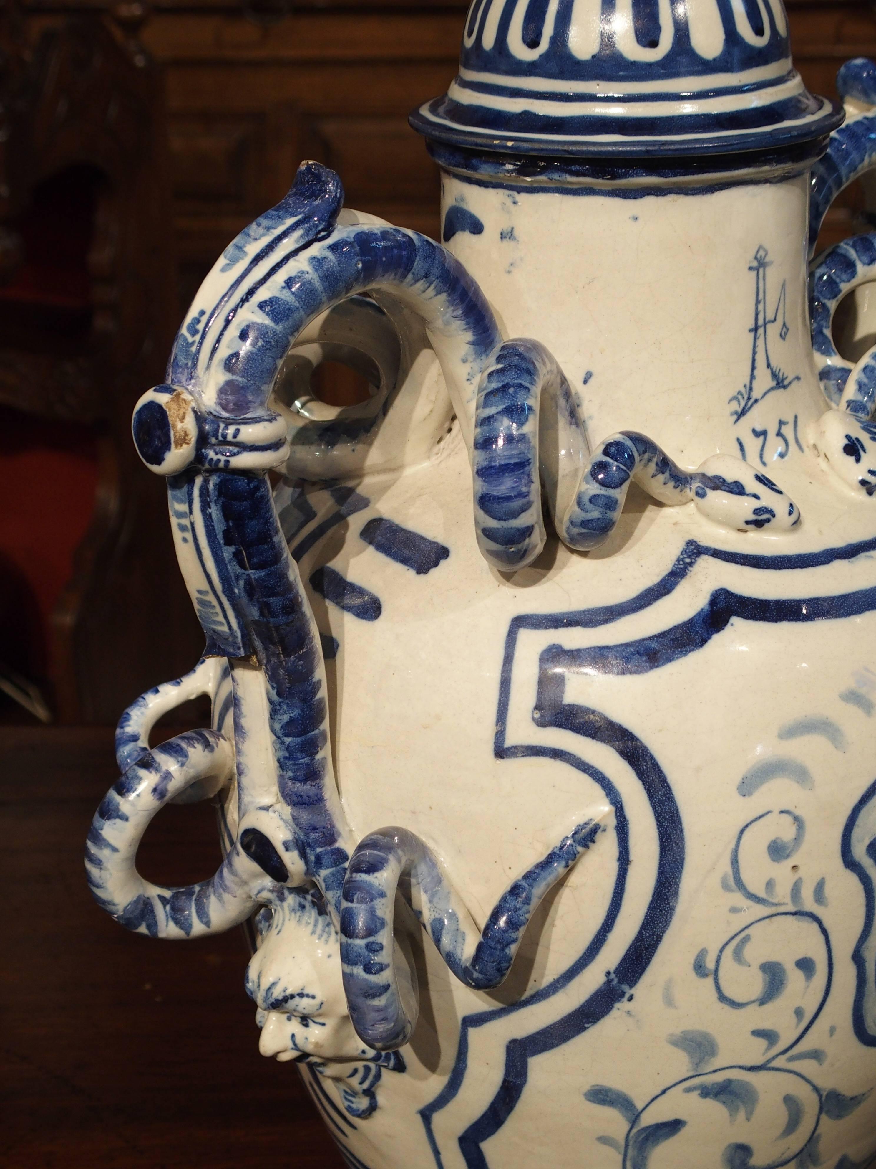 Italian 19th Century Blue White Vase from Italy