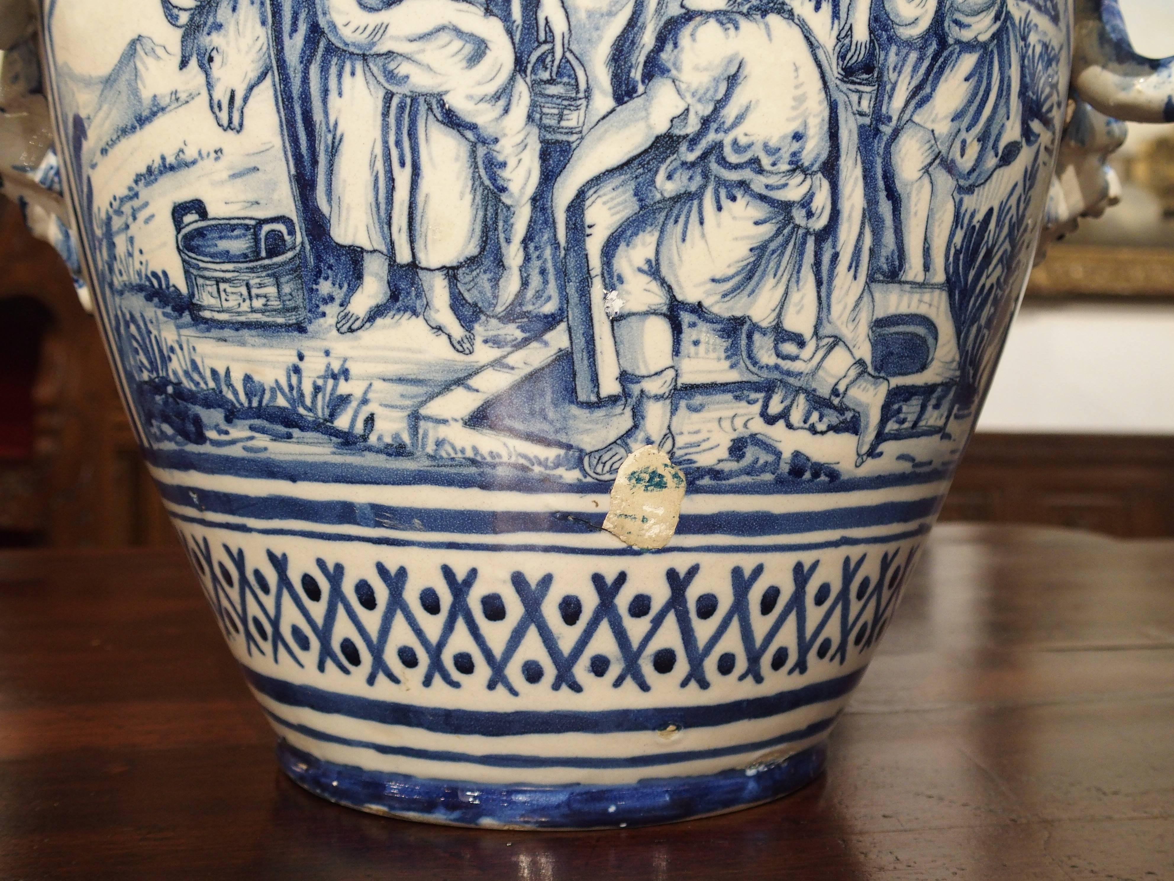 19th Century Blue White Vase from Italy 2