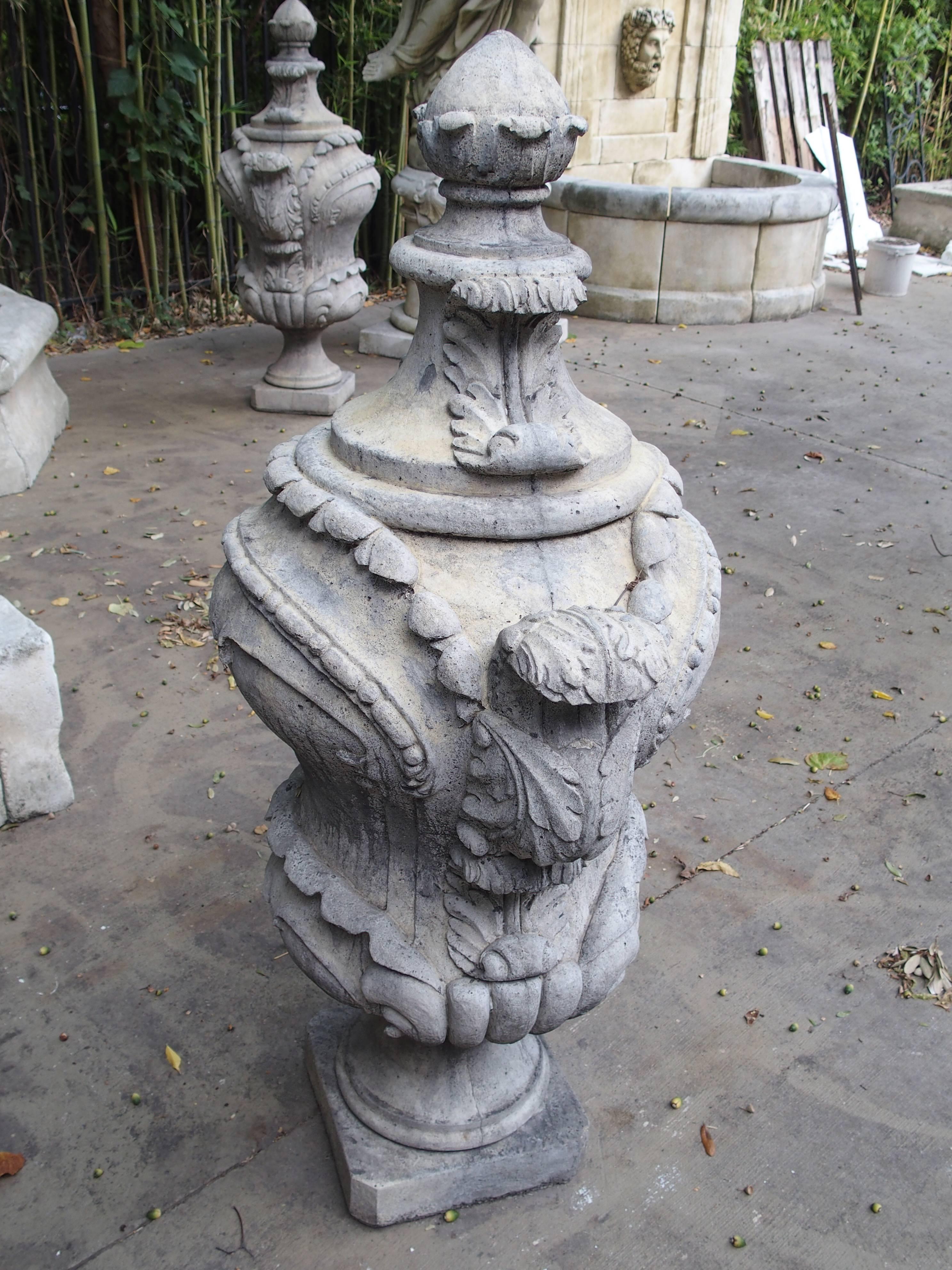 Pair of Large Cast Stone French Garden Finials 1