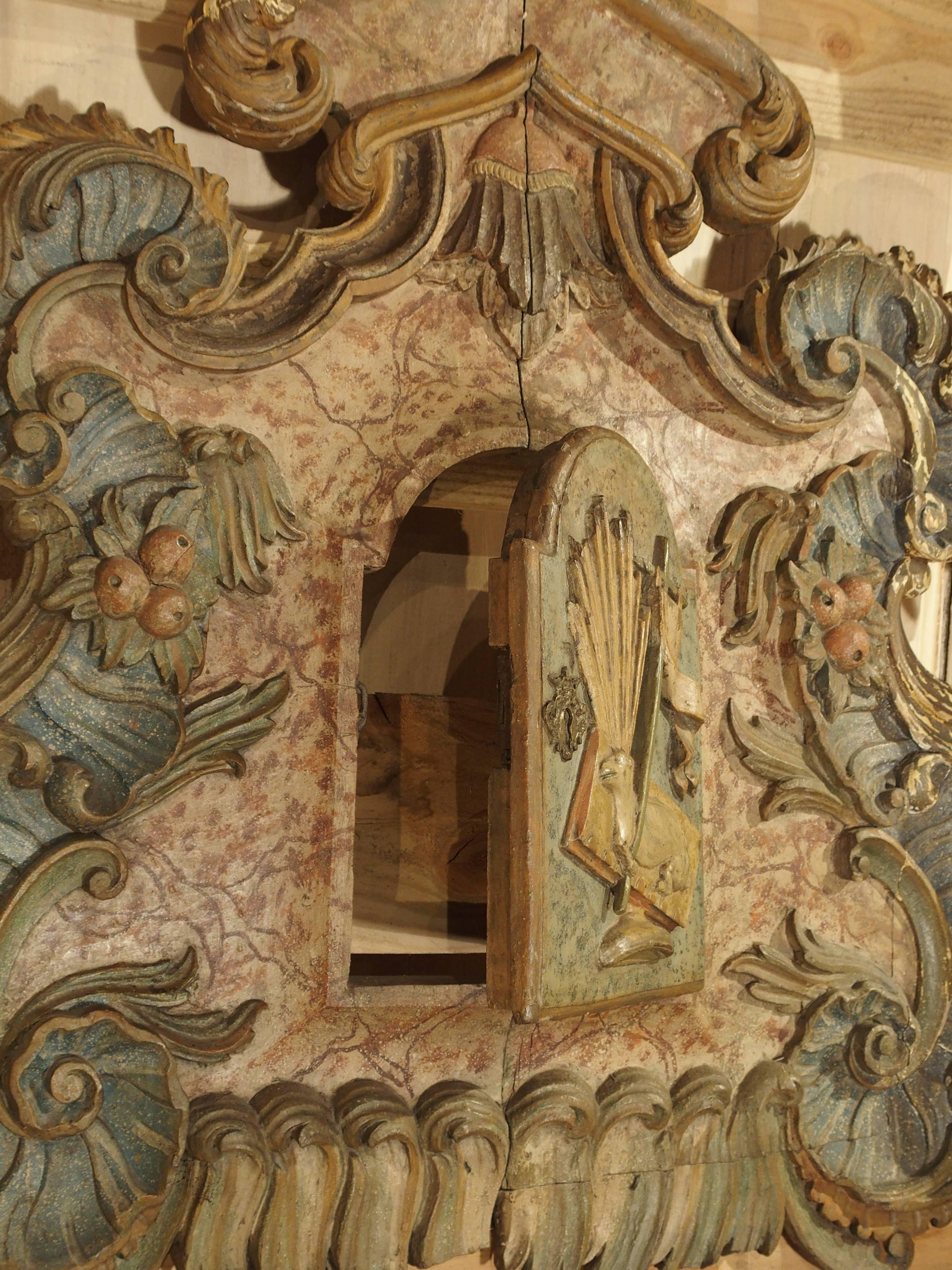 Antique Polychrome Tabernacle Facade, Spain, 1700s 1