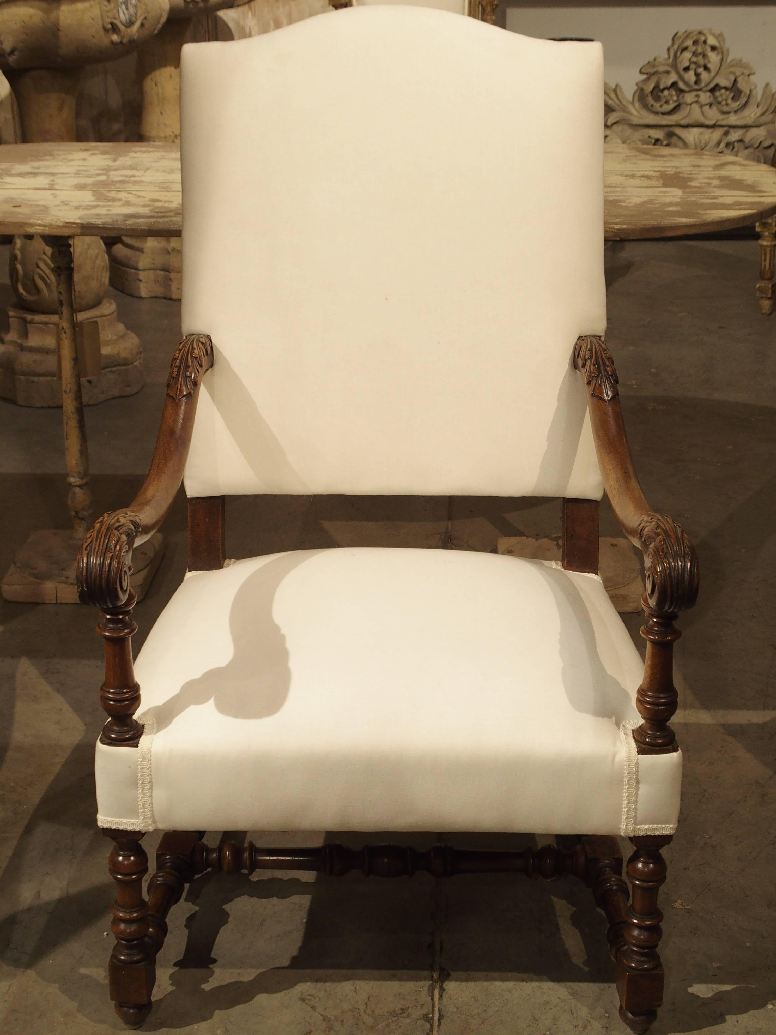 Pair of 19th Century French Walnut Armchairs 4