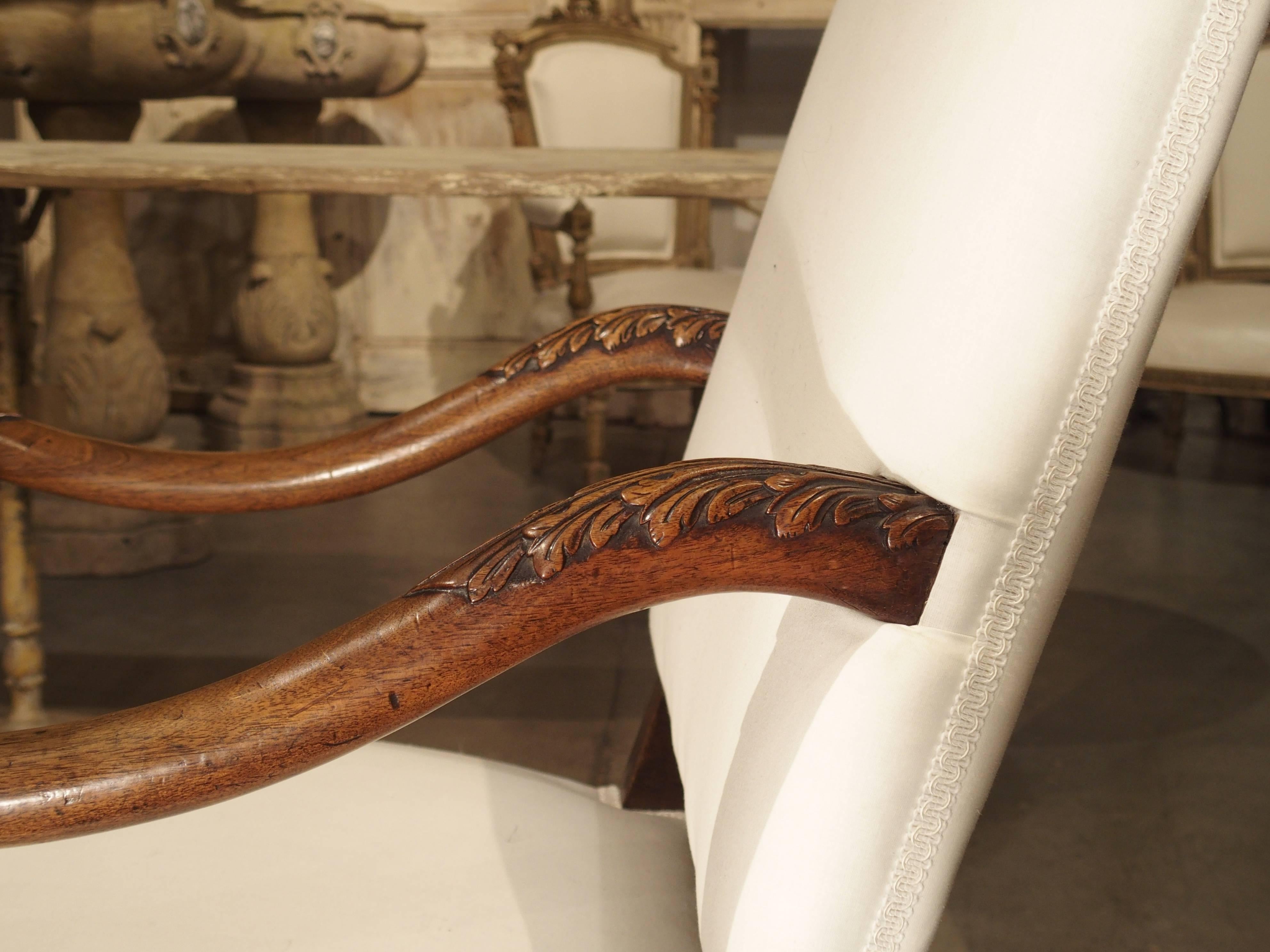 Pair of 19th Century French Walnut Armchairs 2