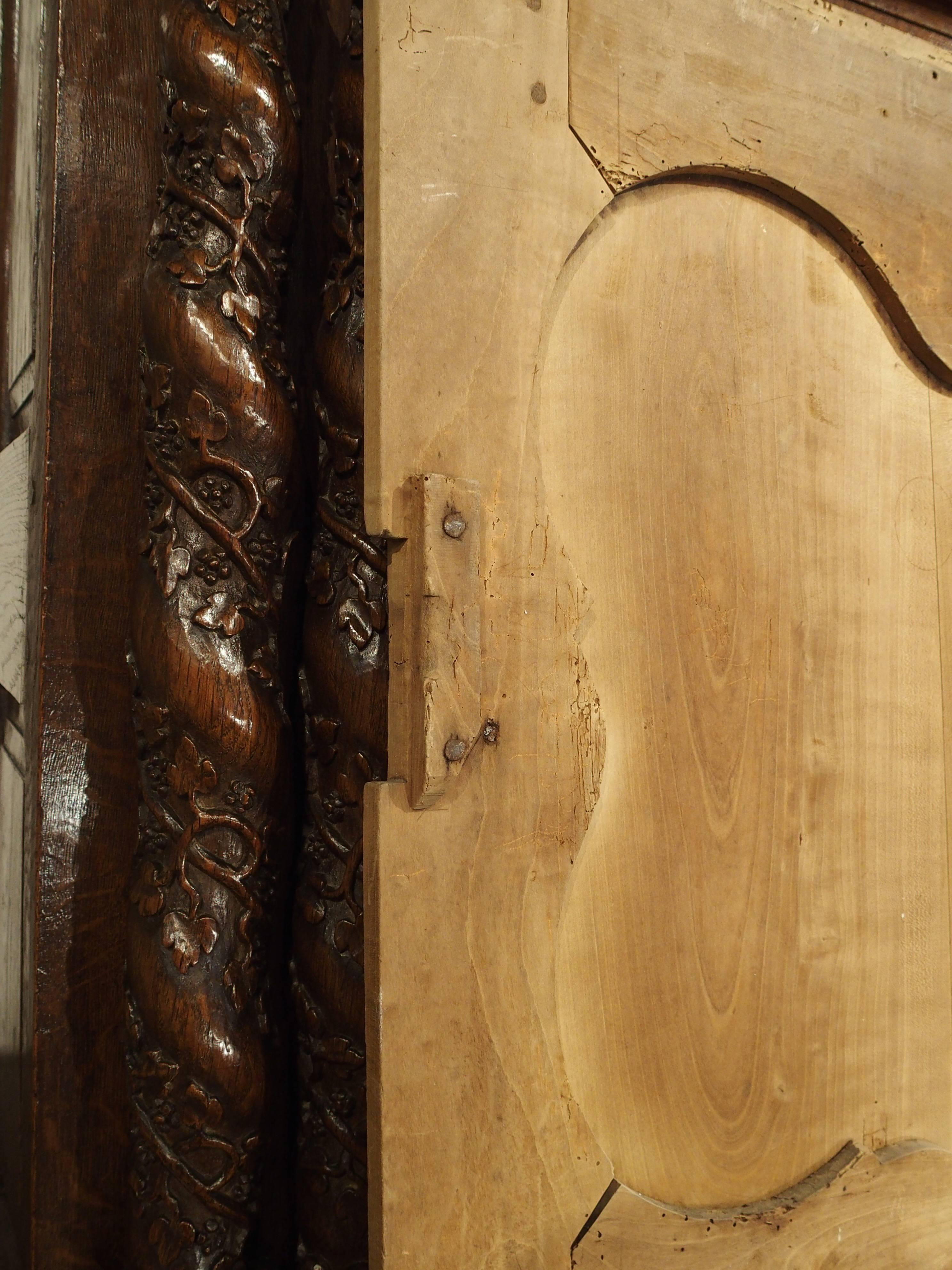 French Provincial Pair of Antique Walnut Wood Buffet Doors from France, 1800s