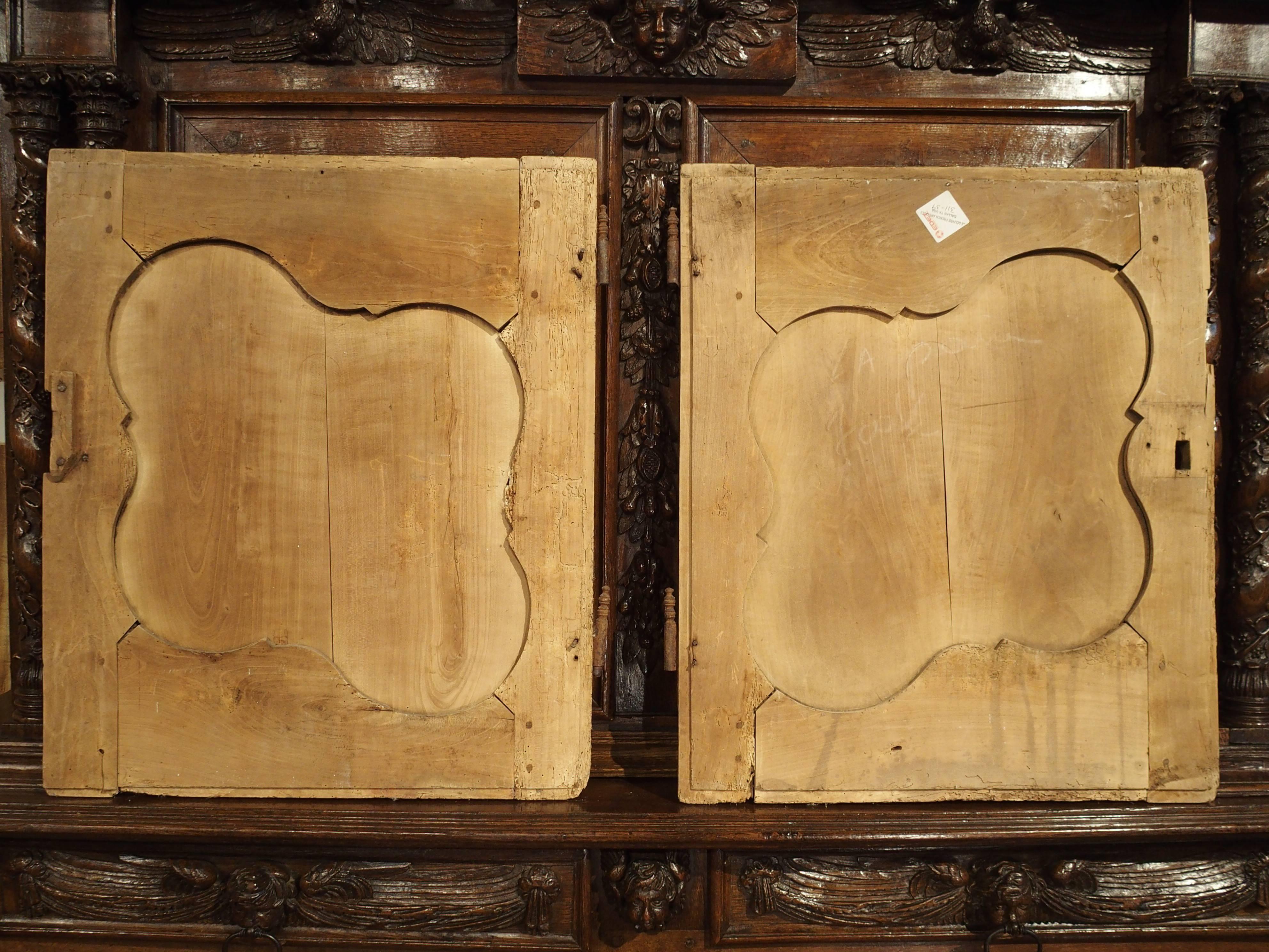 Pair of Antique Walnut Wood Buffet Doors from France, 1800s 3