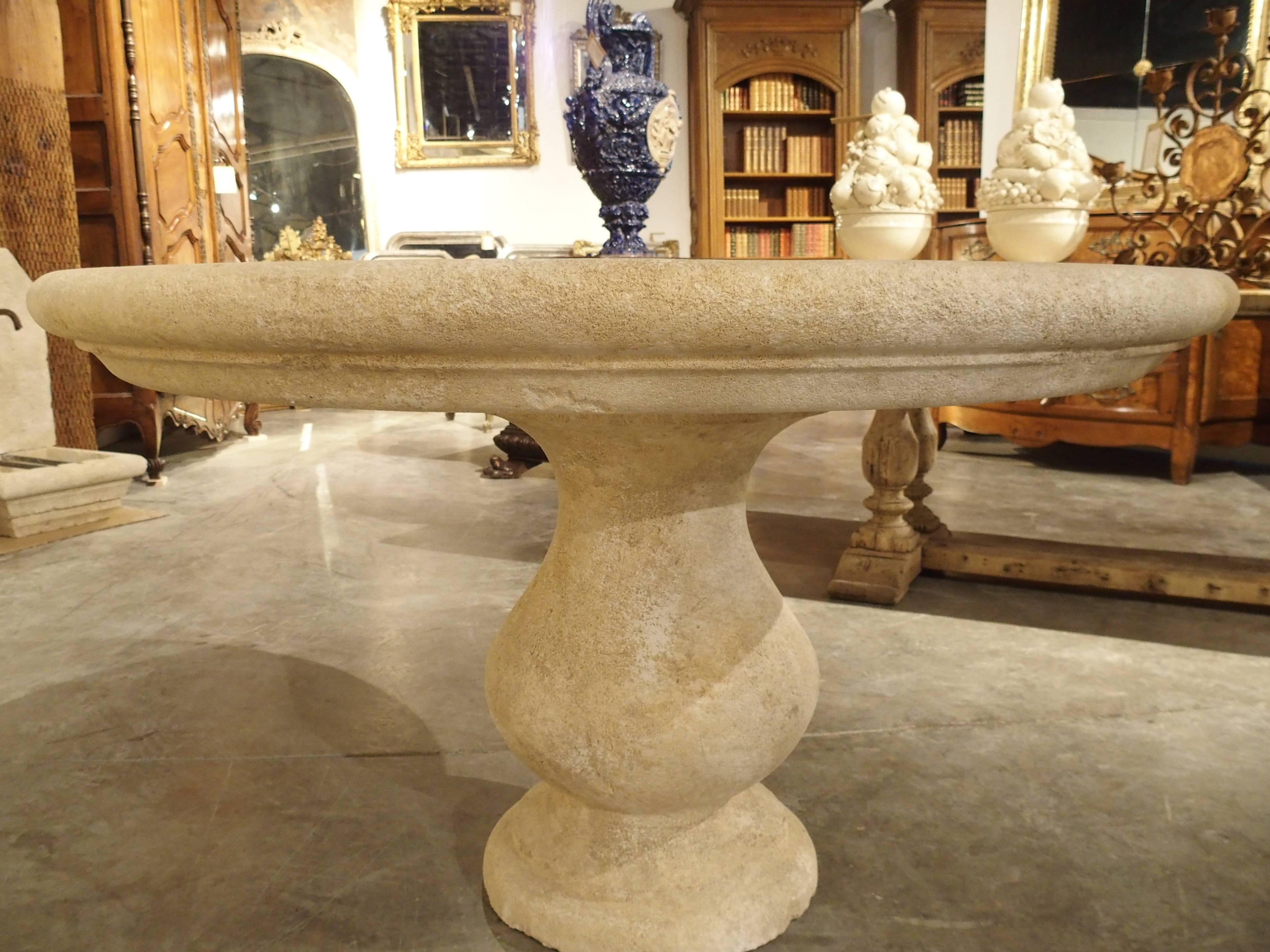 Carved Round Limestone Table from Provence, France 2