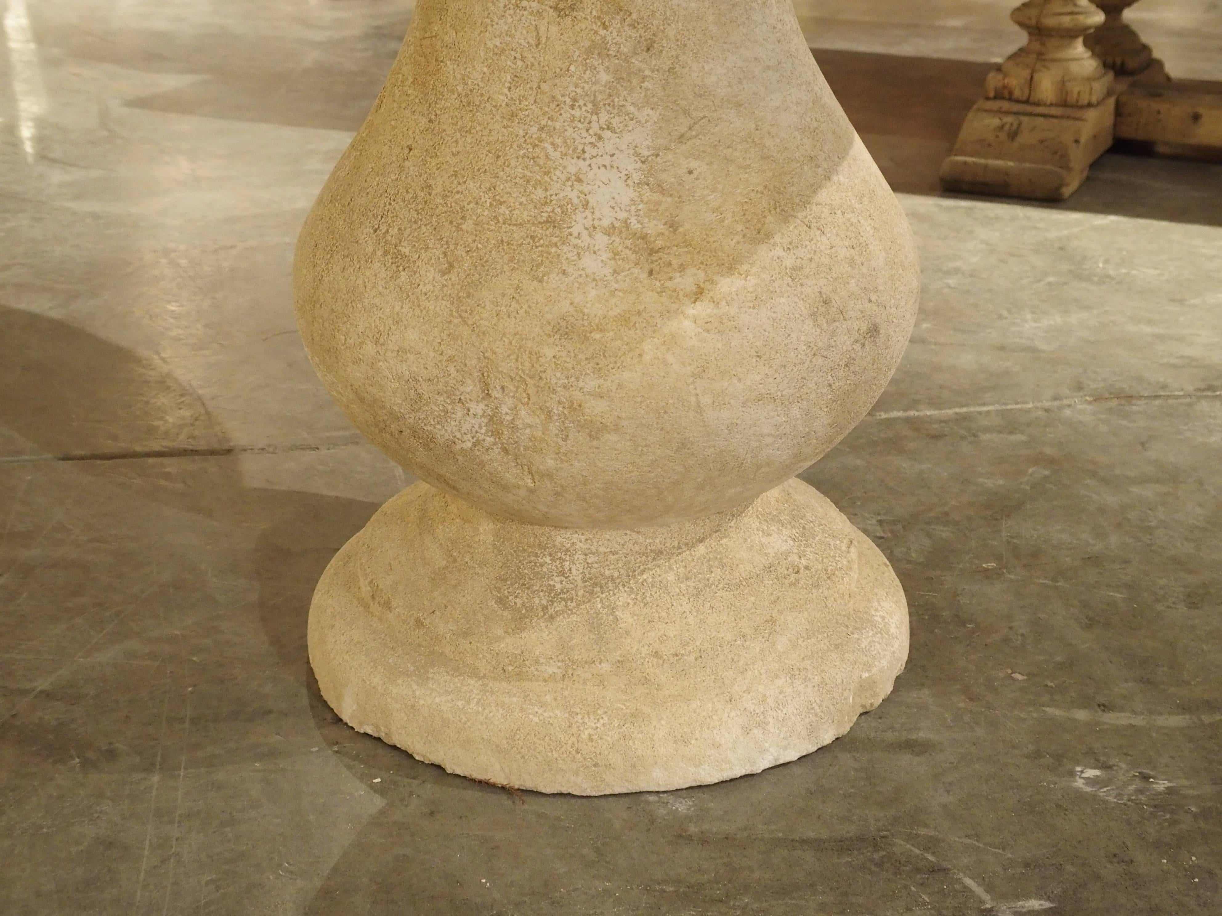 Carved Round Limestone Table from Provence, France 1