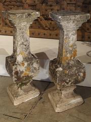 Pair of Diamond Shaped Stone Baluster Columns from France, circa 1850