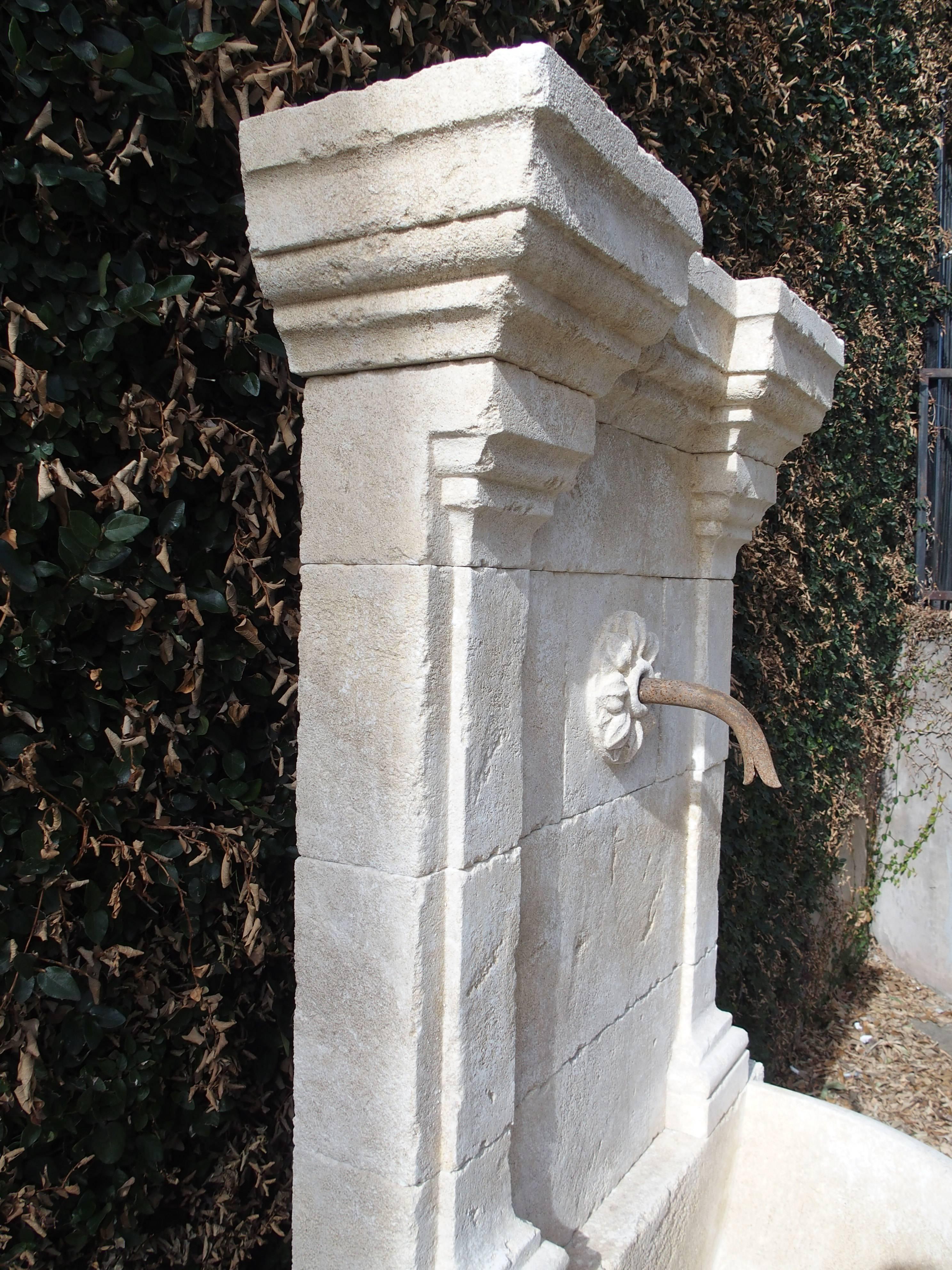 French Large Carved Stone Wall Fountain from France