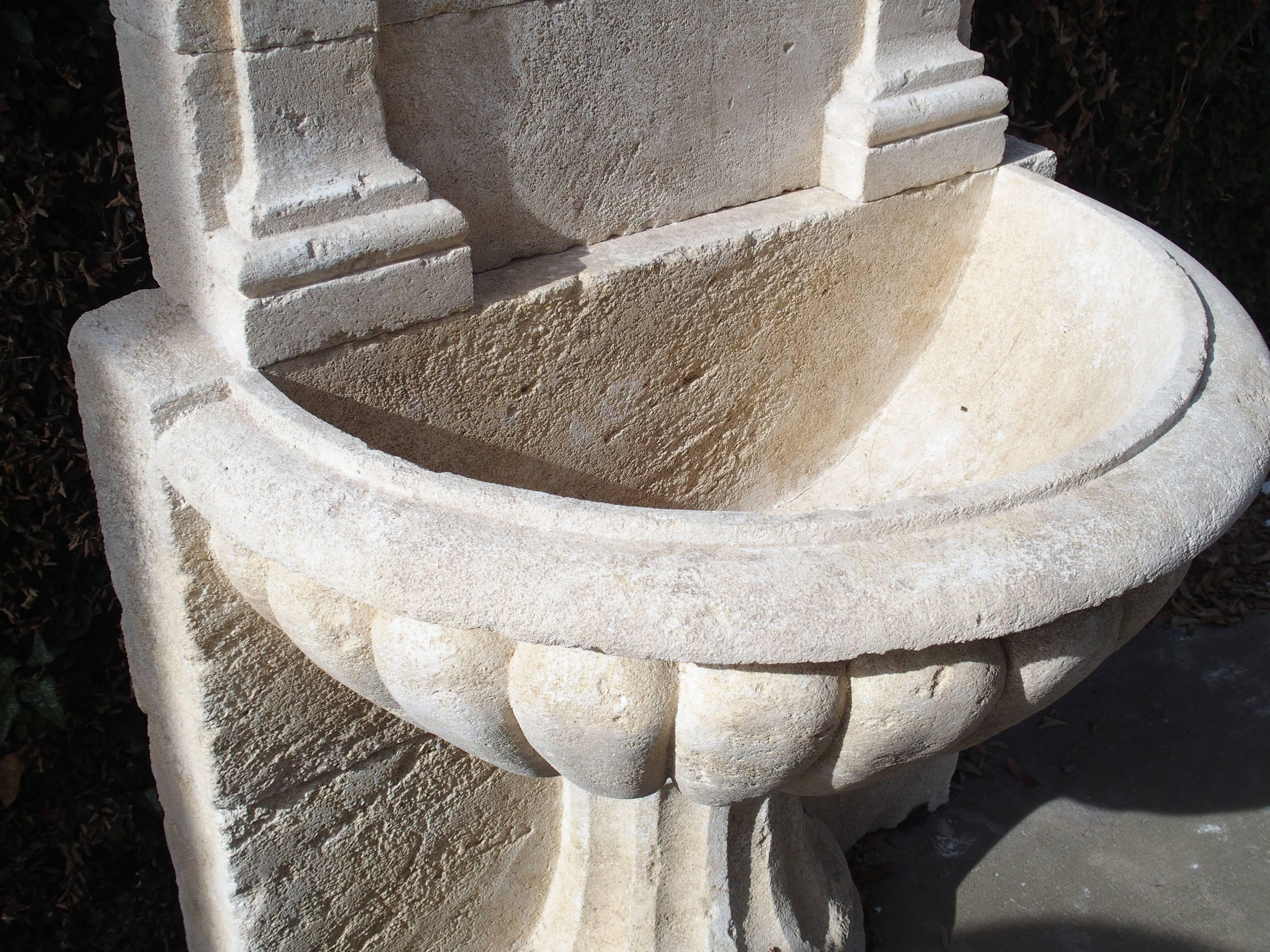 Large Carved Stone Wall Fountain from France In Excellent Condition In Dallas, TX