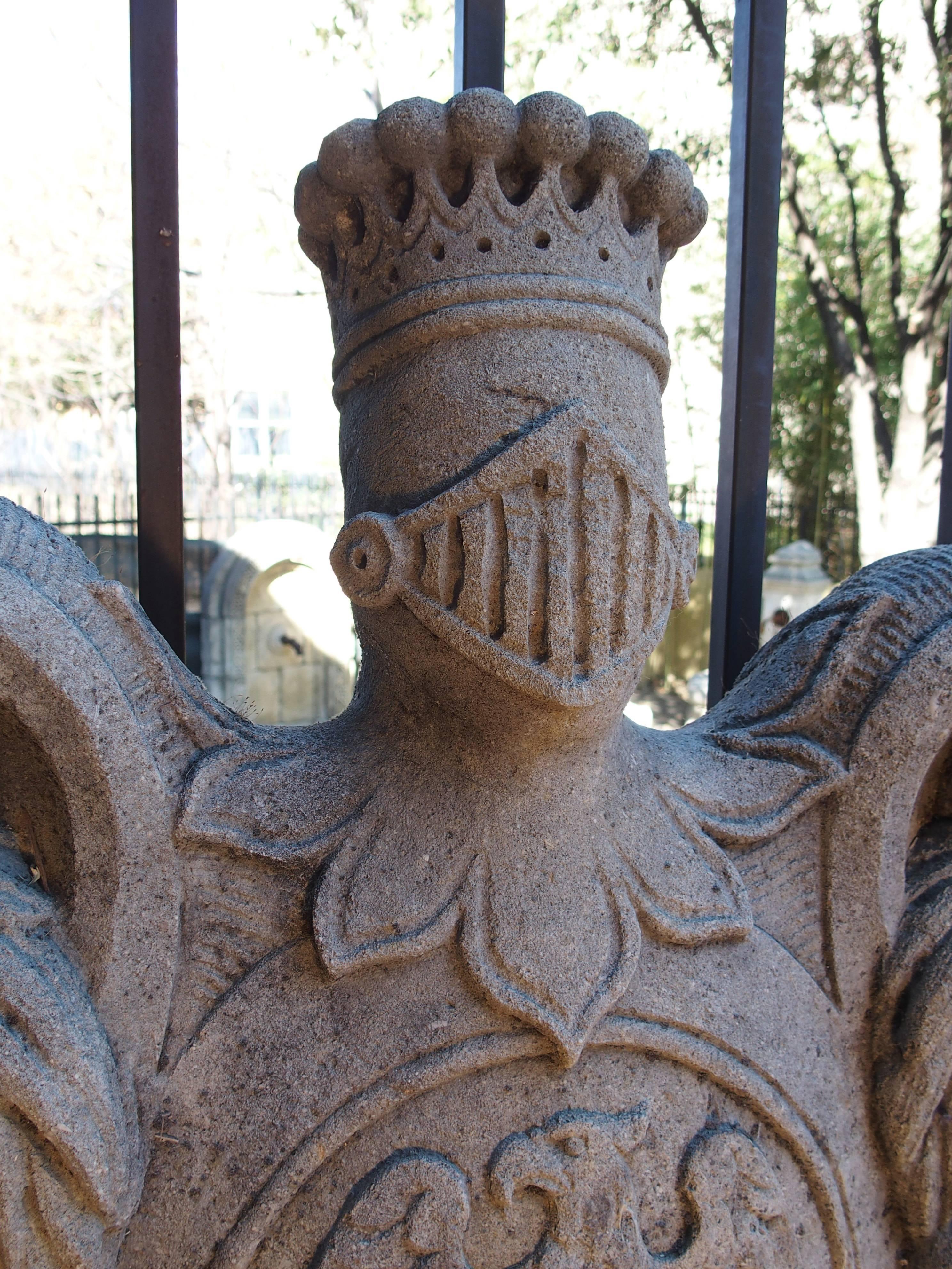 Carved Stone Coat of Arms from Italy In Excellent Condition In Dallas, TX