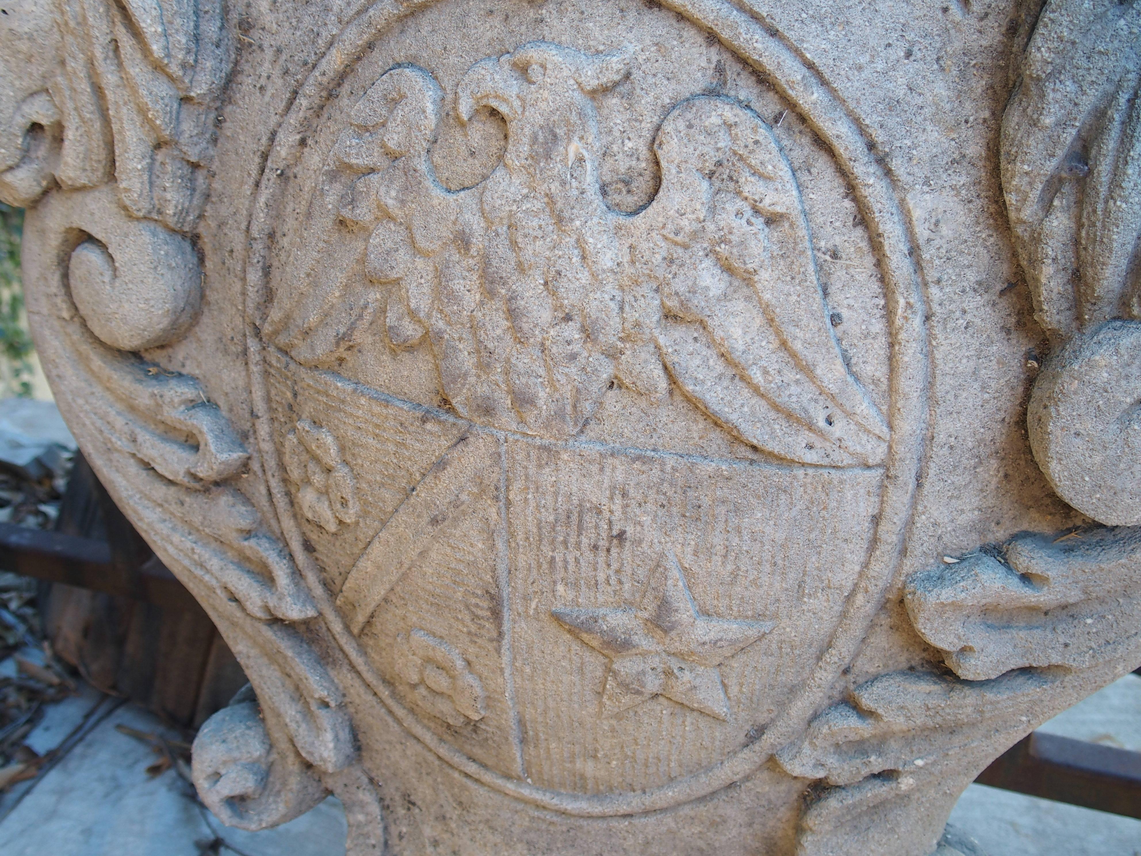 Contemporary Carved Stone Coat of Arms from Italy