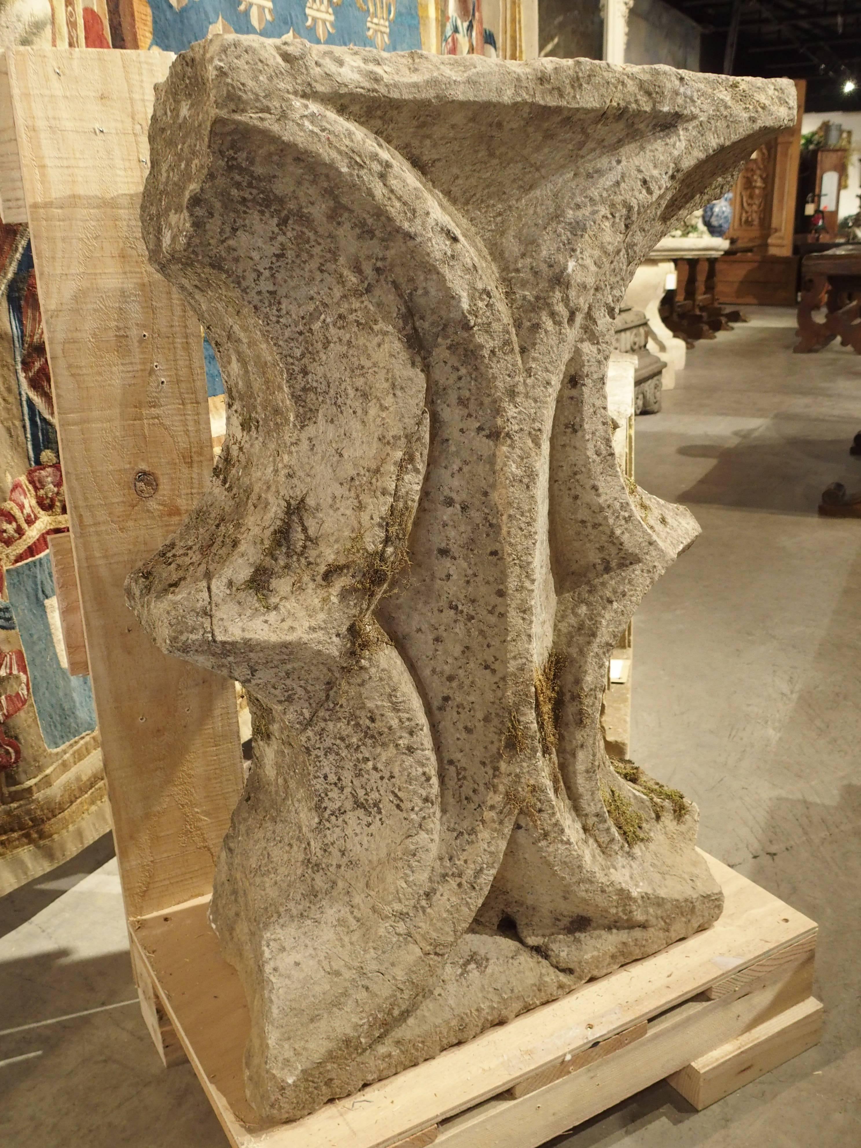 Gothic Period Architectural Stone Fragment from France, 15th Century 2