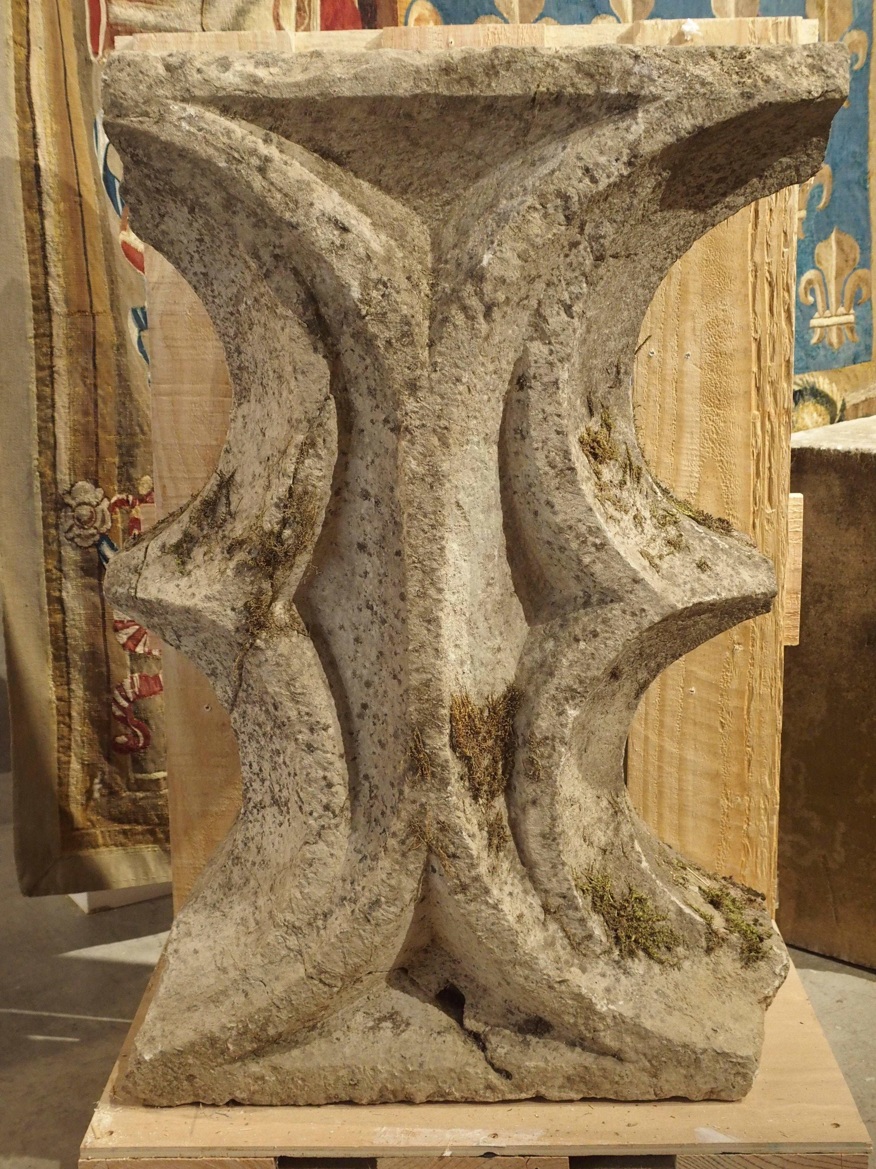 French Gothic Period Architectural Stone Fragment from France, 15th Century