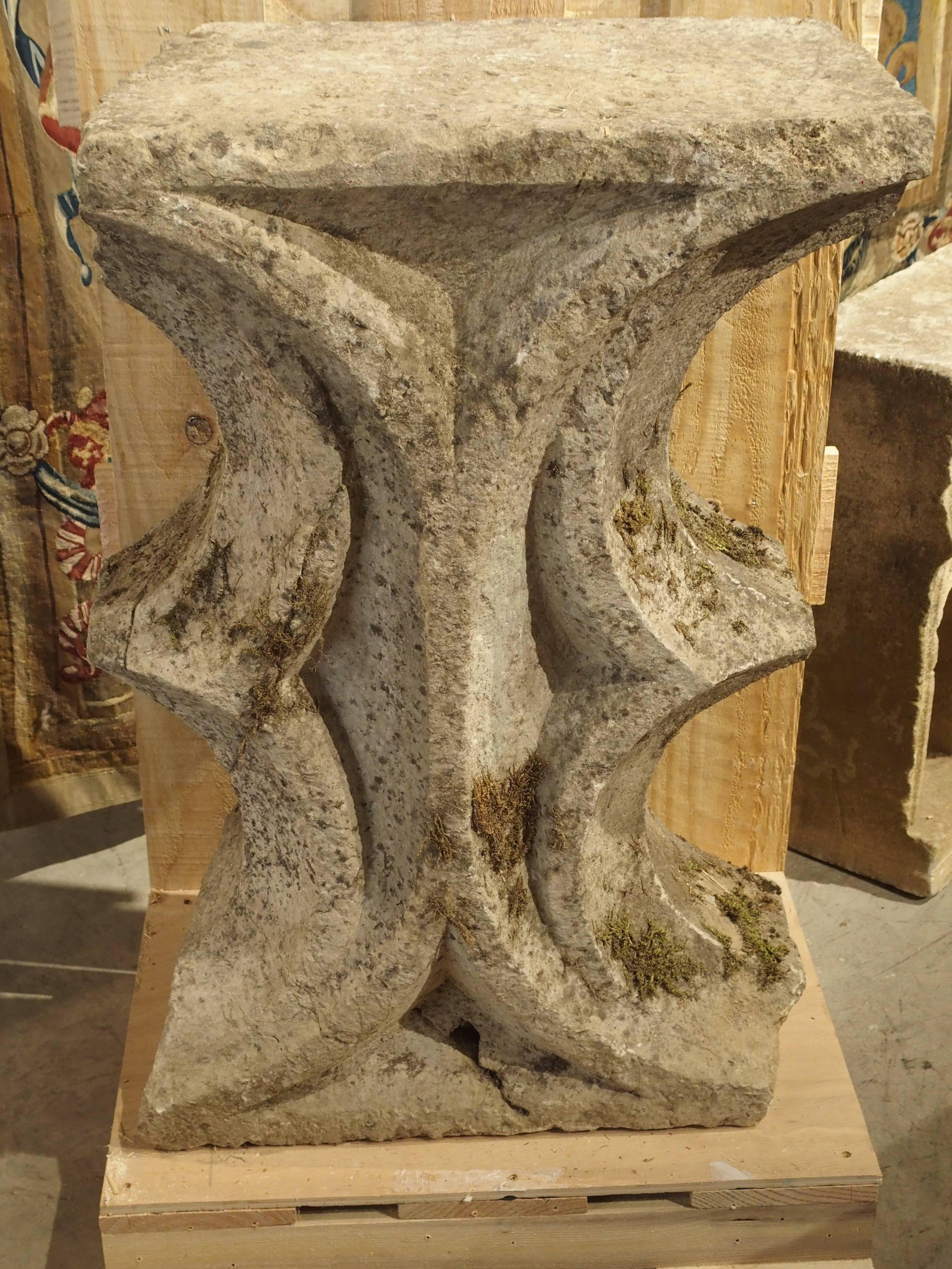 Gothic Period Architectural Stone Fragment from France, 15th Century In Excellent Condition In Dallas, TX