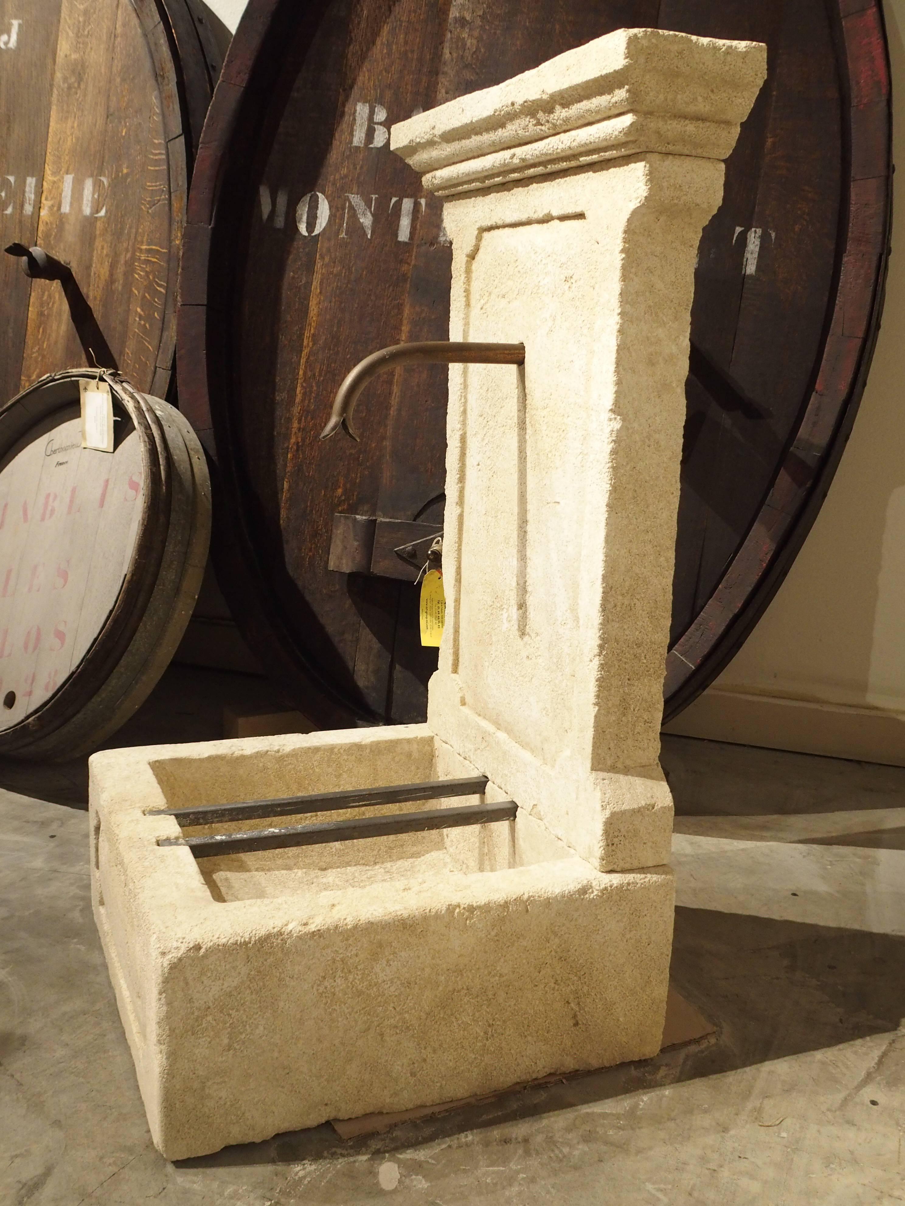 Hand-Carved Small Limestone Wall Fountain from Provence, France