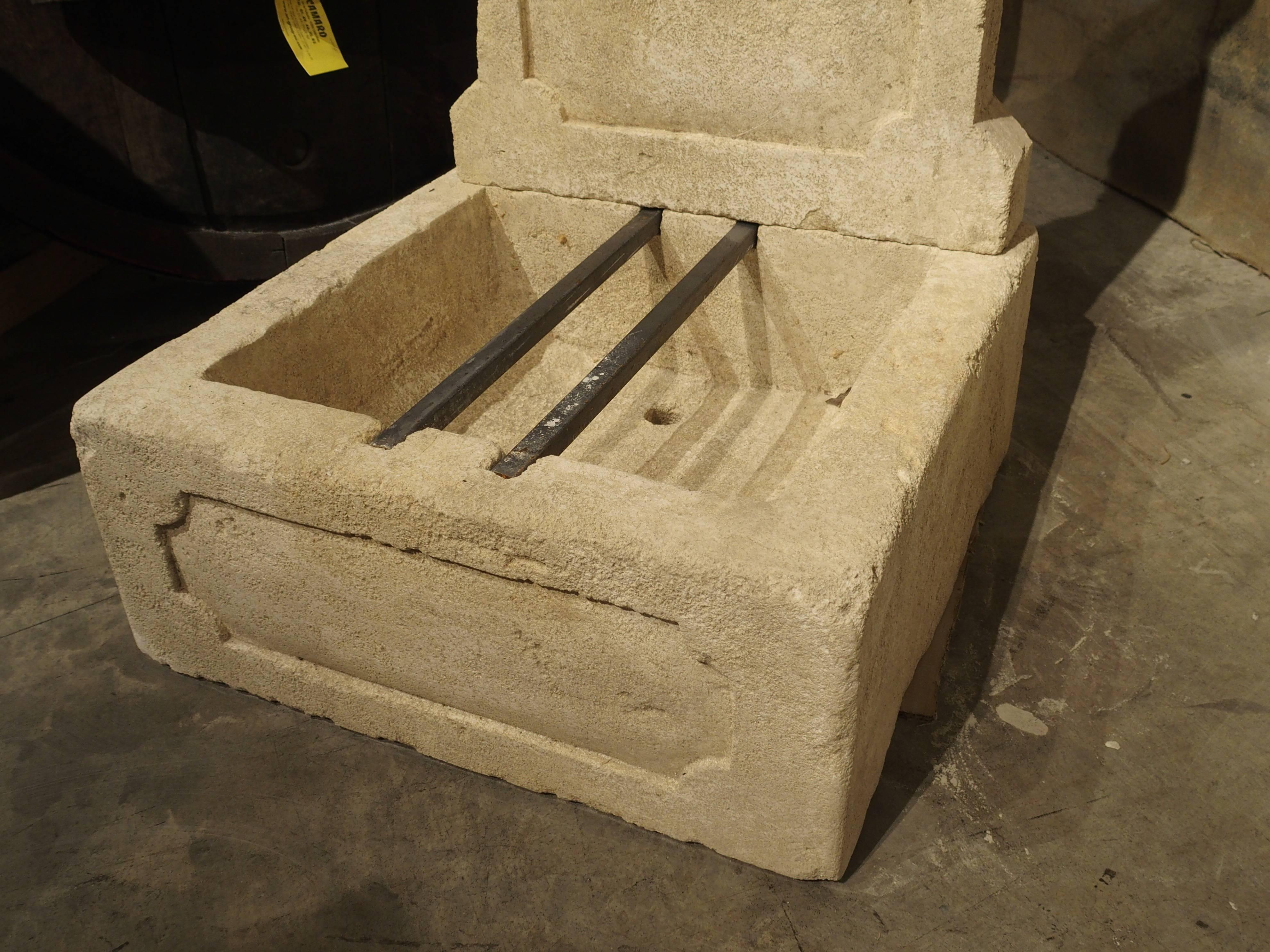 Small Limestone Wall Fountain from Provence, France In Excellent Condition In Dallas, TX