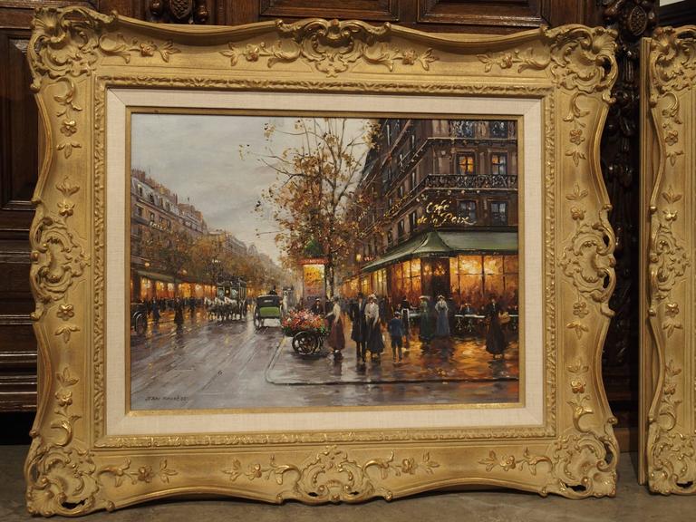 Pair Of Parisian Street Scene Paintings 1900s At 1stdibs