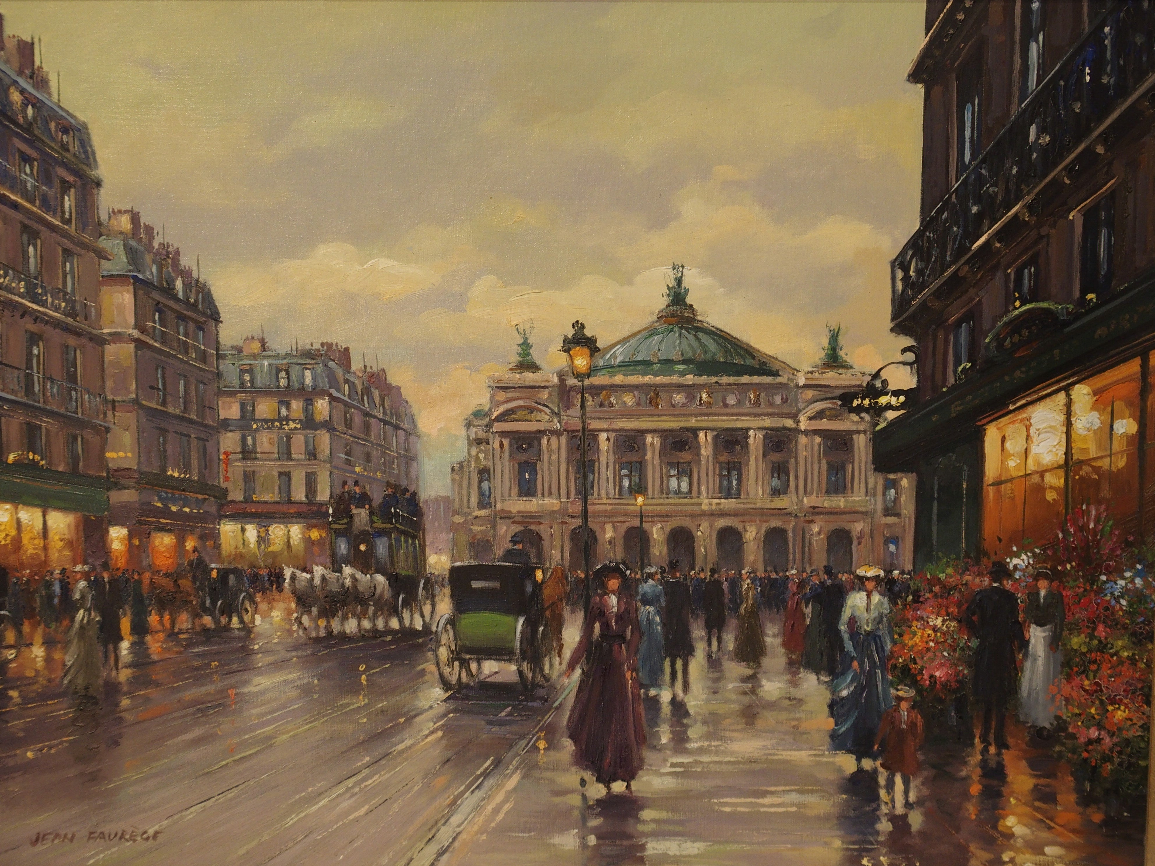 Pair Of Parisian Street Scene Paintings 1900s At 1stdibs