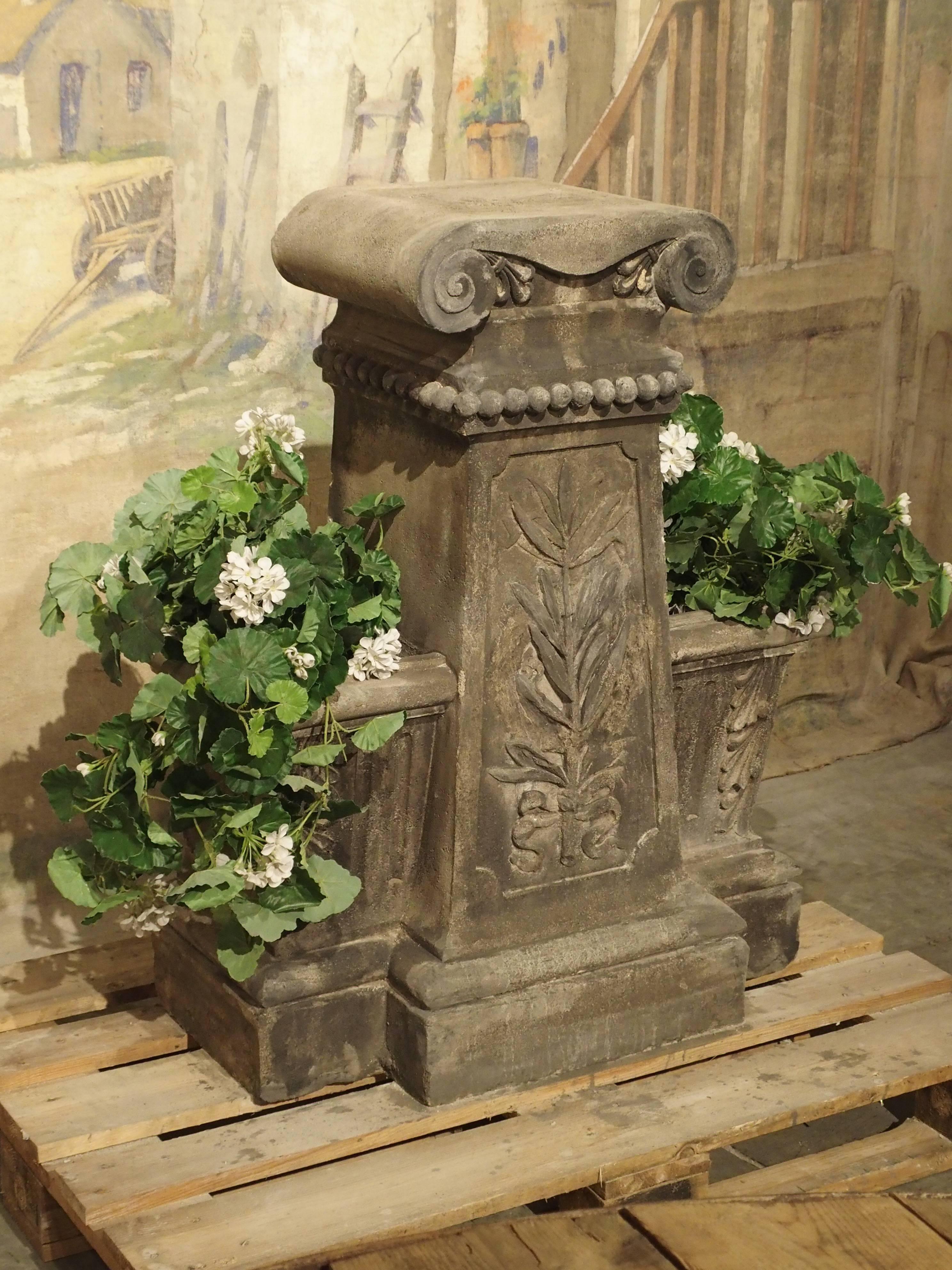 Cast Stone Unusual Reconstituted Stone Jardinière from France, circa 1880