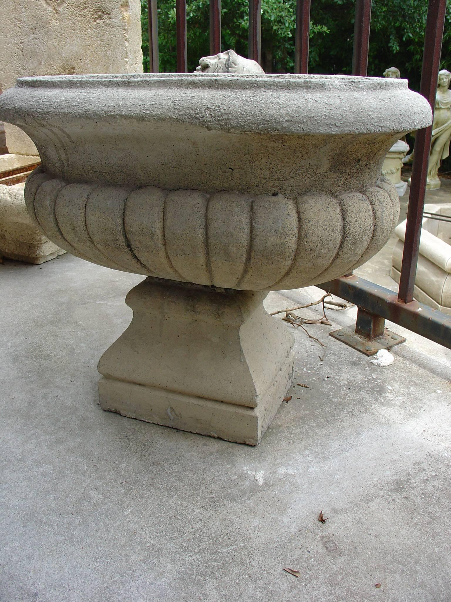 Early 1900s Reconstituted Stone Urn from France In Good Condition In Dallas, TX