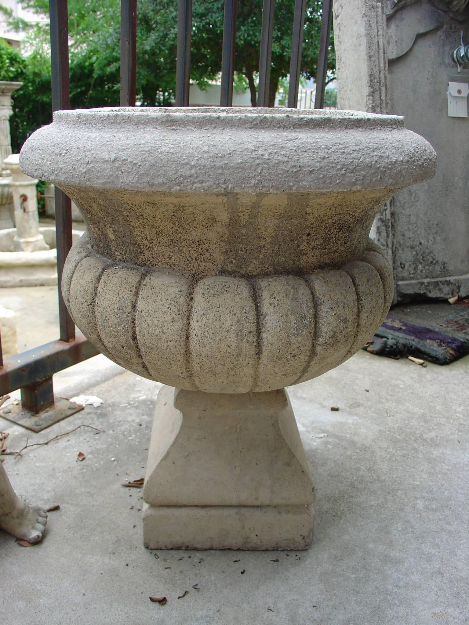 Cast Stone Early 1900s Reconstituted Stone Urn from France