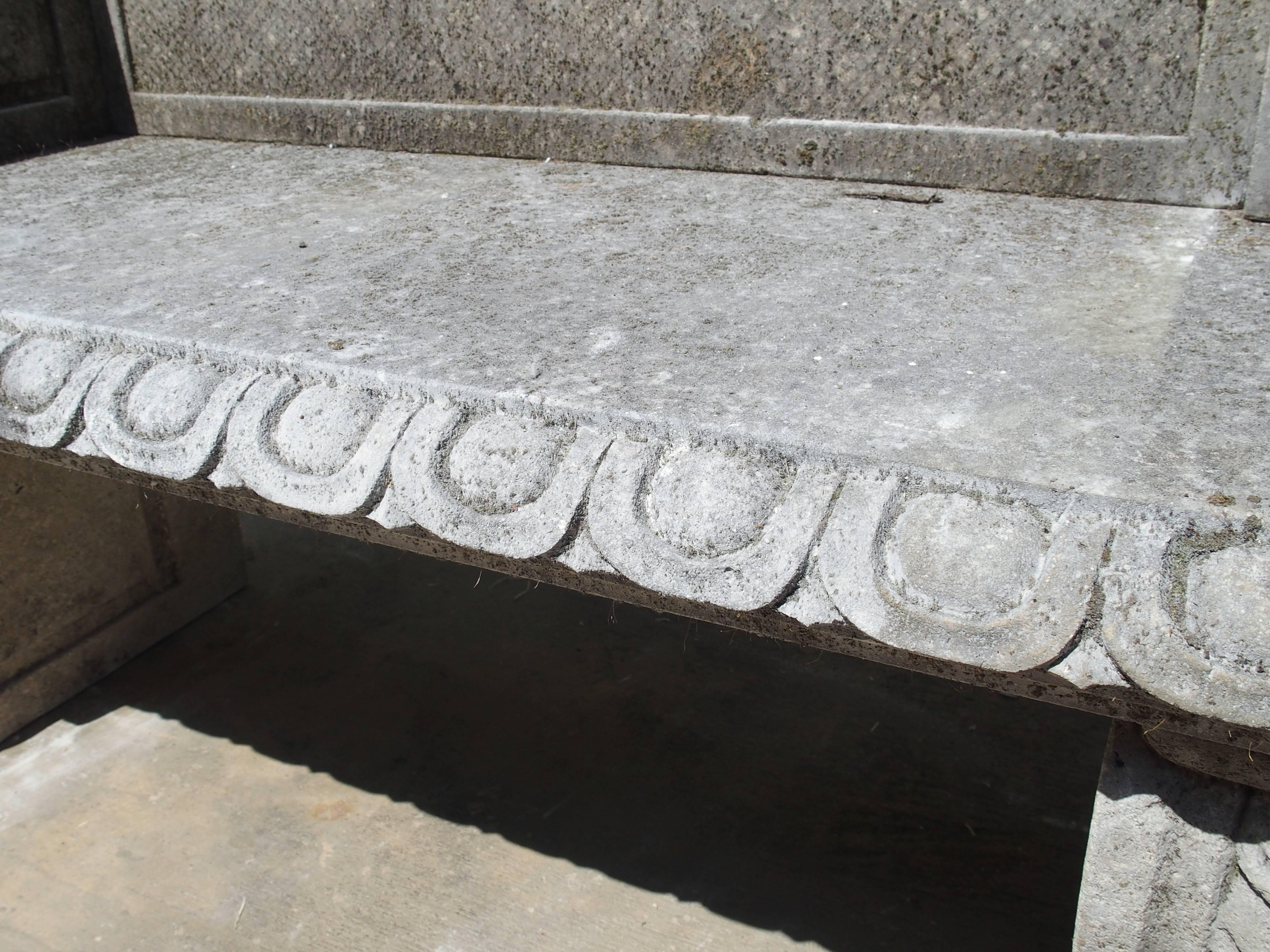 Carved Limestone Garden Bench from Northern Italy 4
