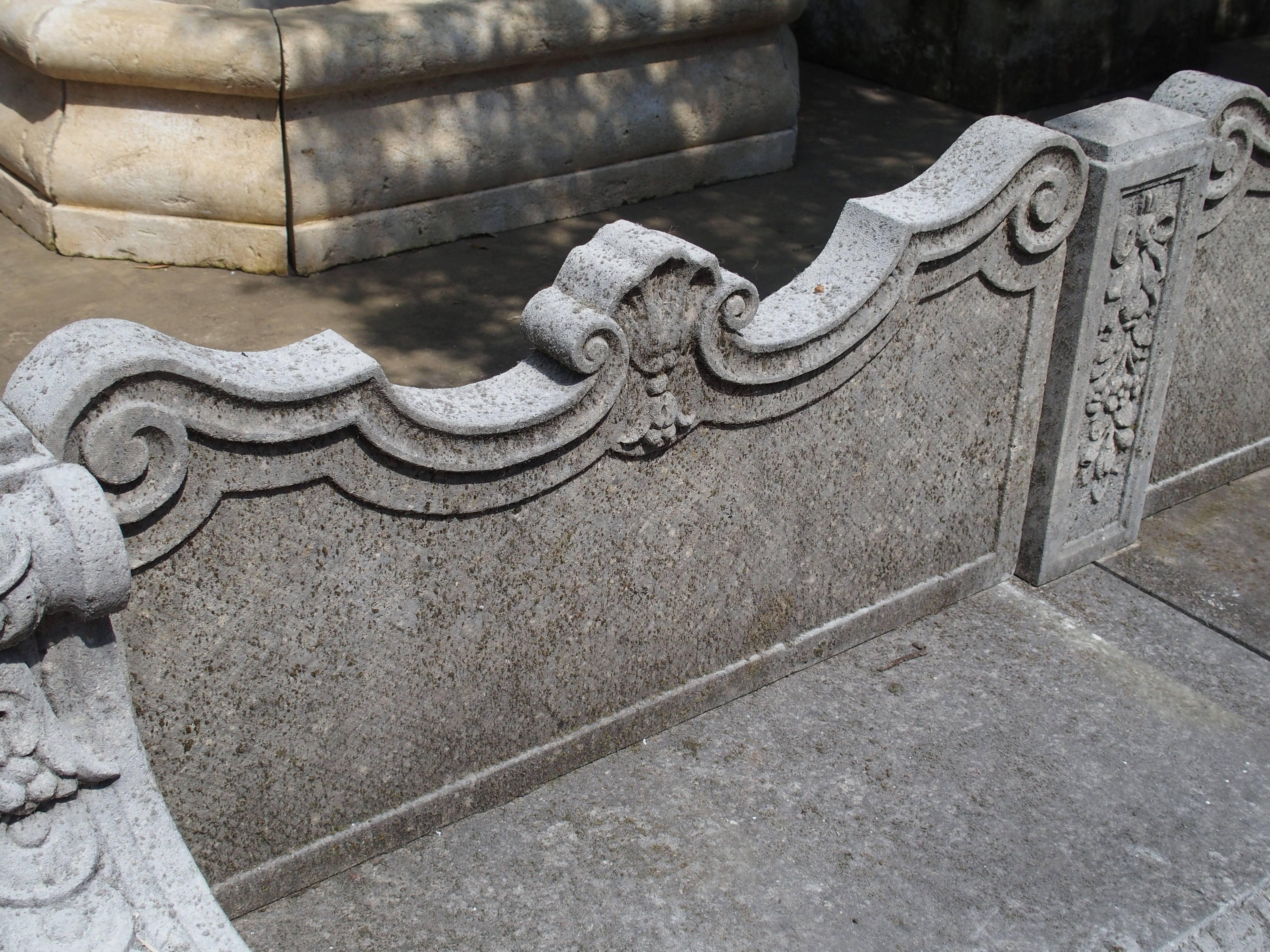 Carved Limestone Garden Bench from Northern Italy 5