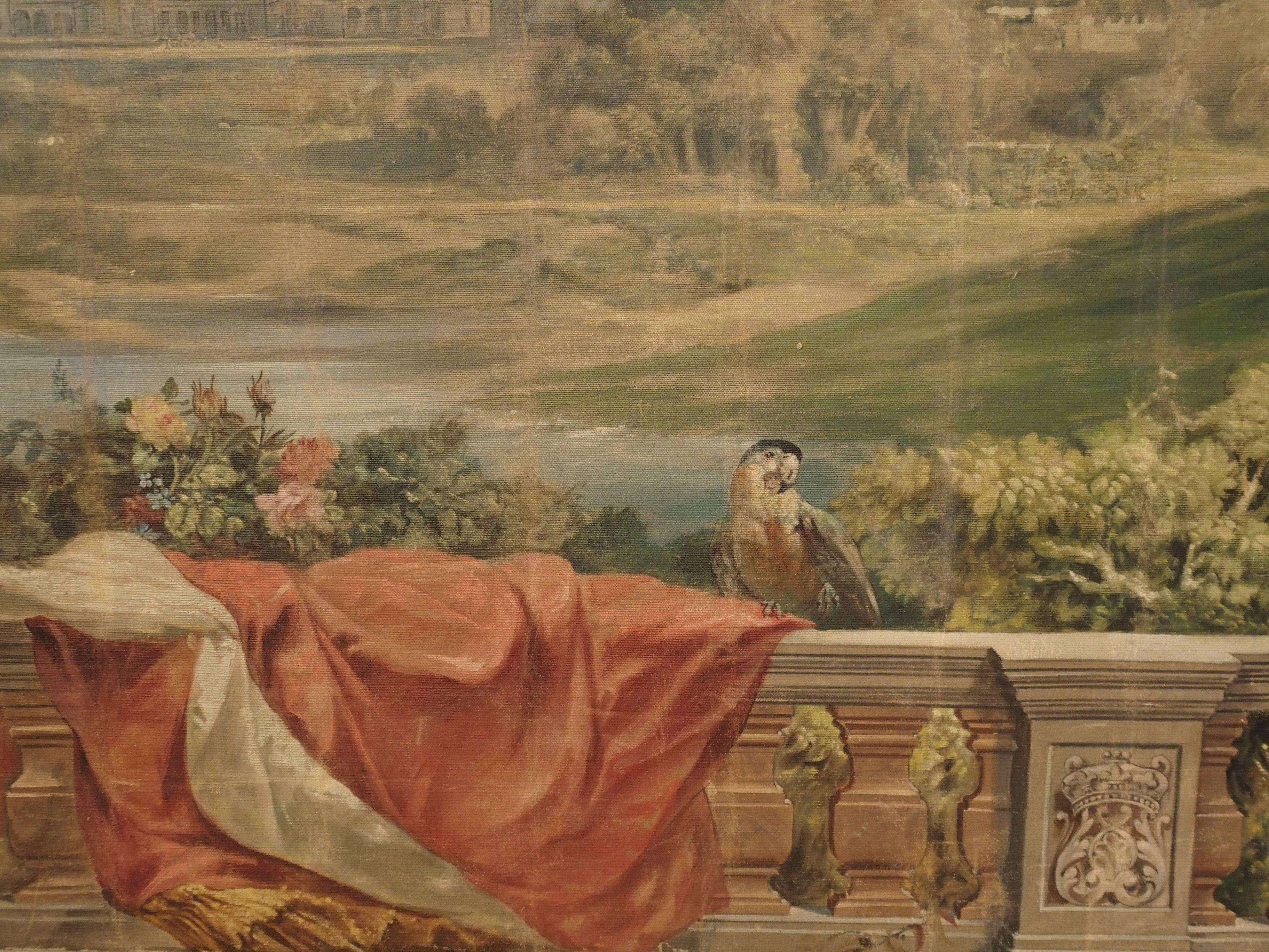 Late 19th Century Large Antique Boiserie Painting, Chateau Chambord, Germain Detanger 1893