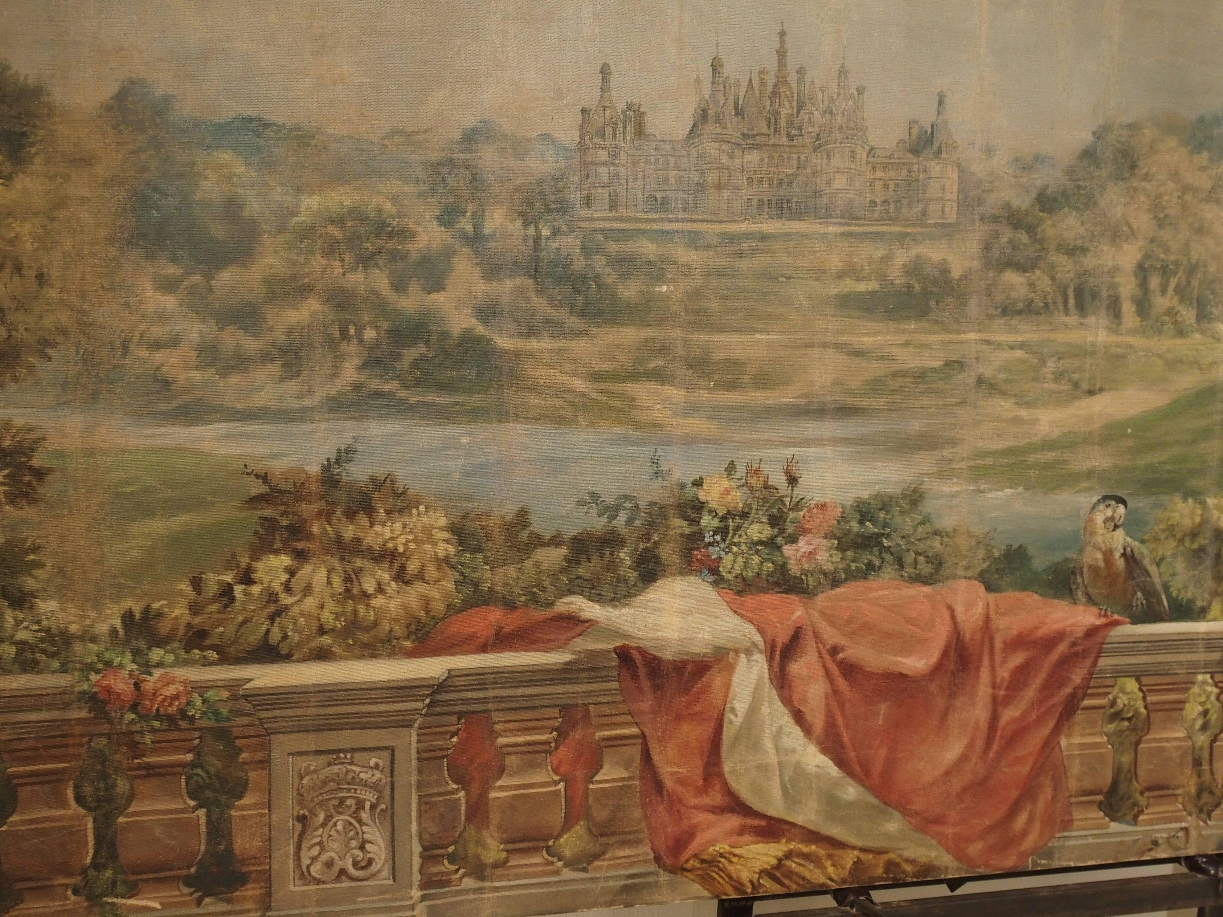 Large Antique Boiserie Painting, Chateau Chambord, Germain Detanger 1893 2
