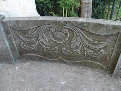 Large Semi Circular Carved Limestone Griffins Bench