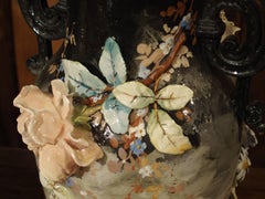 Paire de vases Barbotine français du 19ème siècle:: Edouard Gilles:: Paris