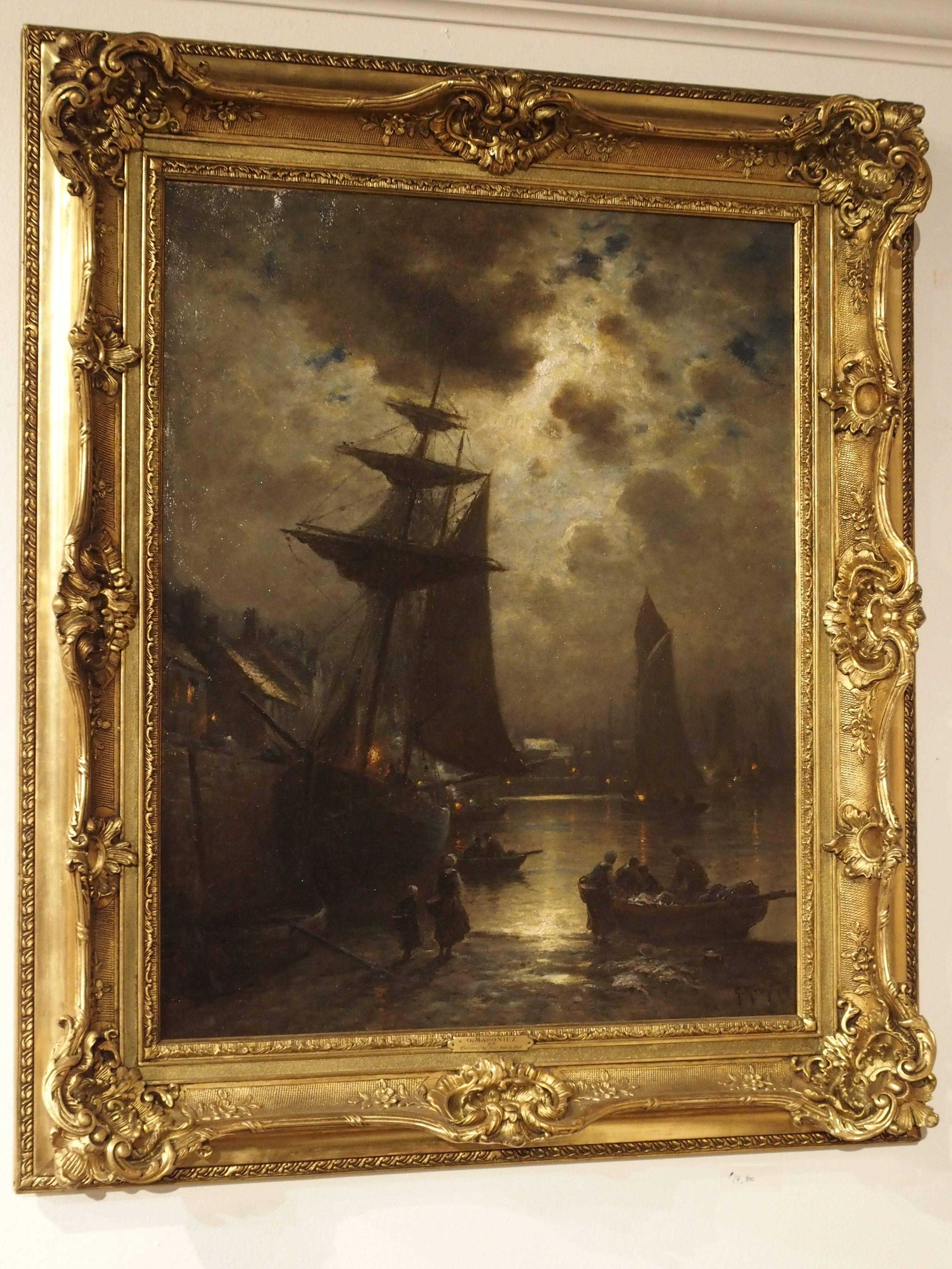 Antique French Oil Painting by Georges Maroniez 4