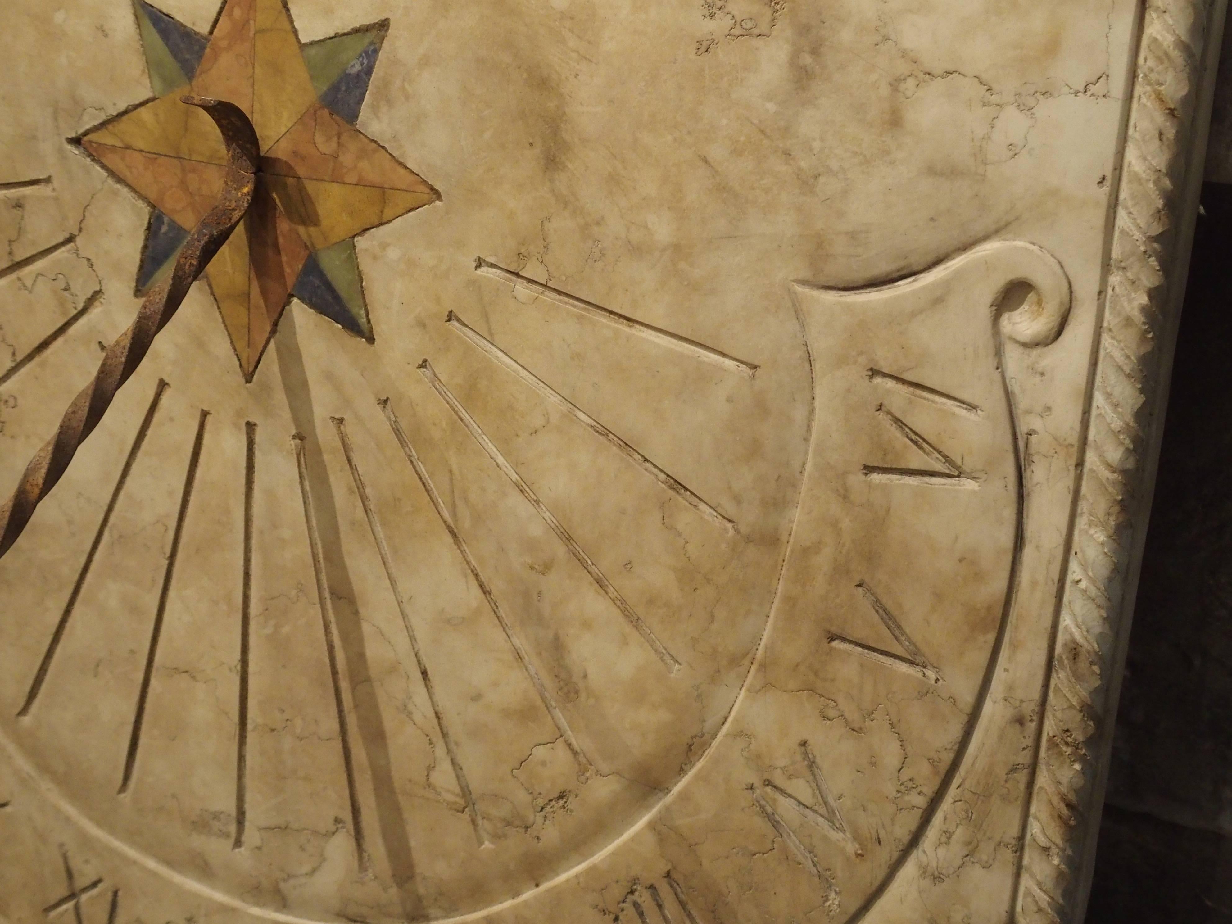Carved Italian Marble Sundial 2