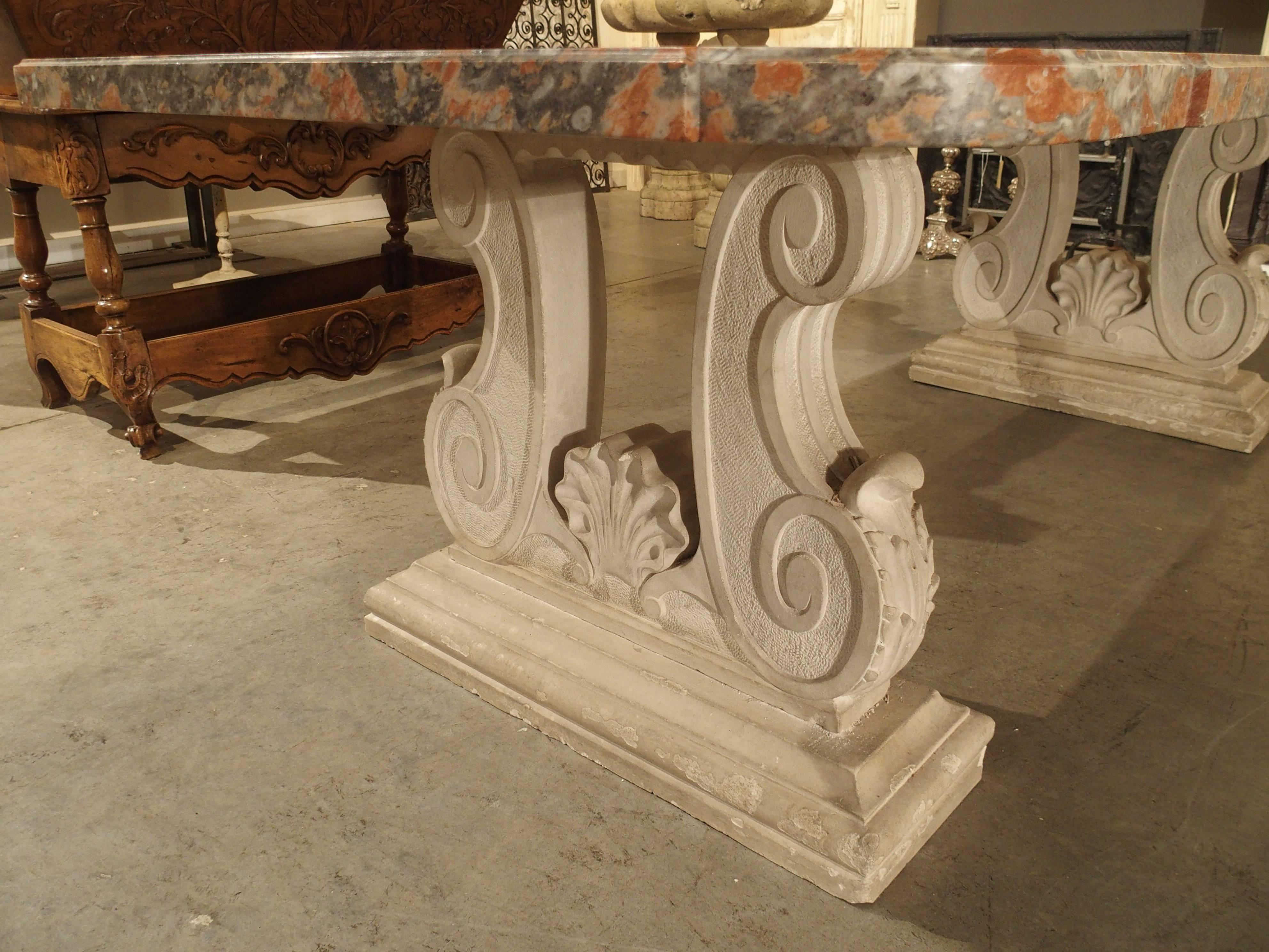 carved stone table