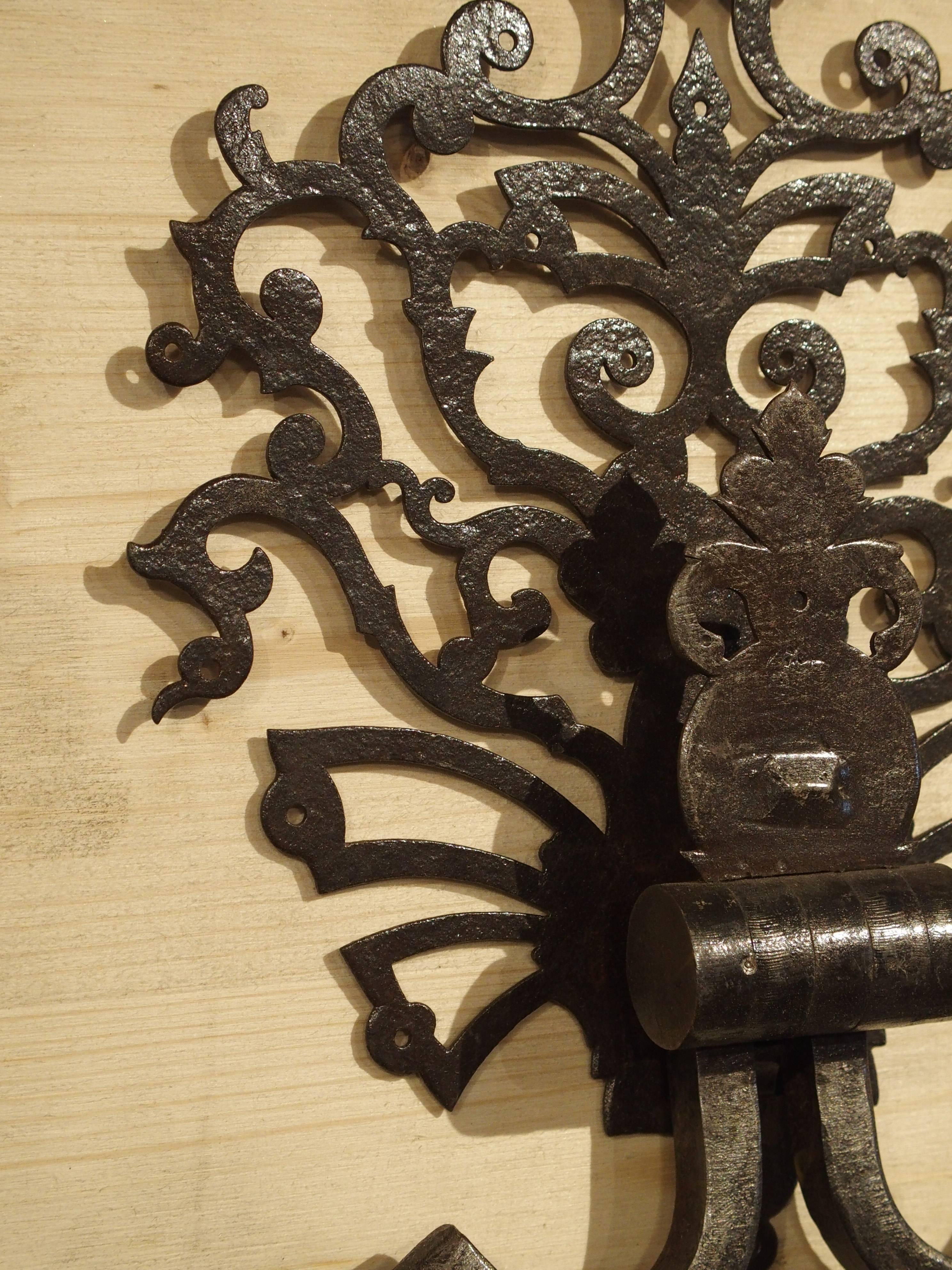 Régence Large Cut Iron Chateau Door Knocker from France