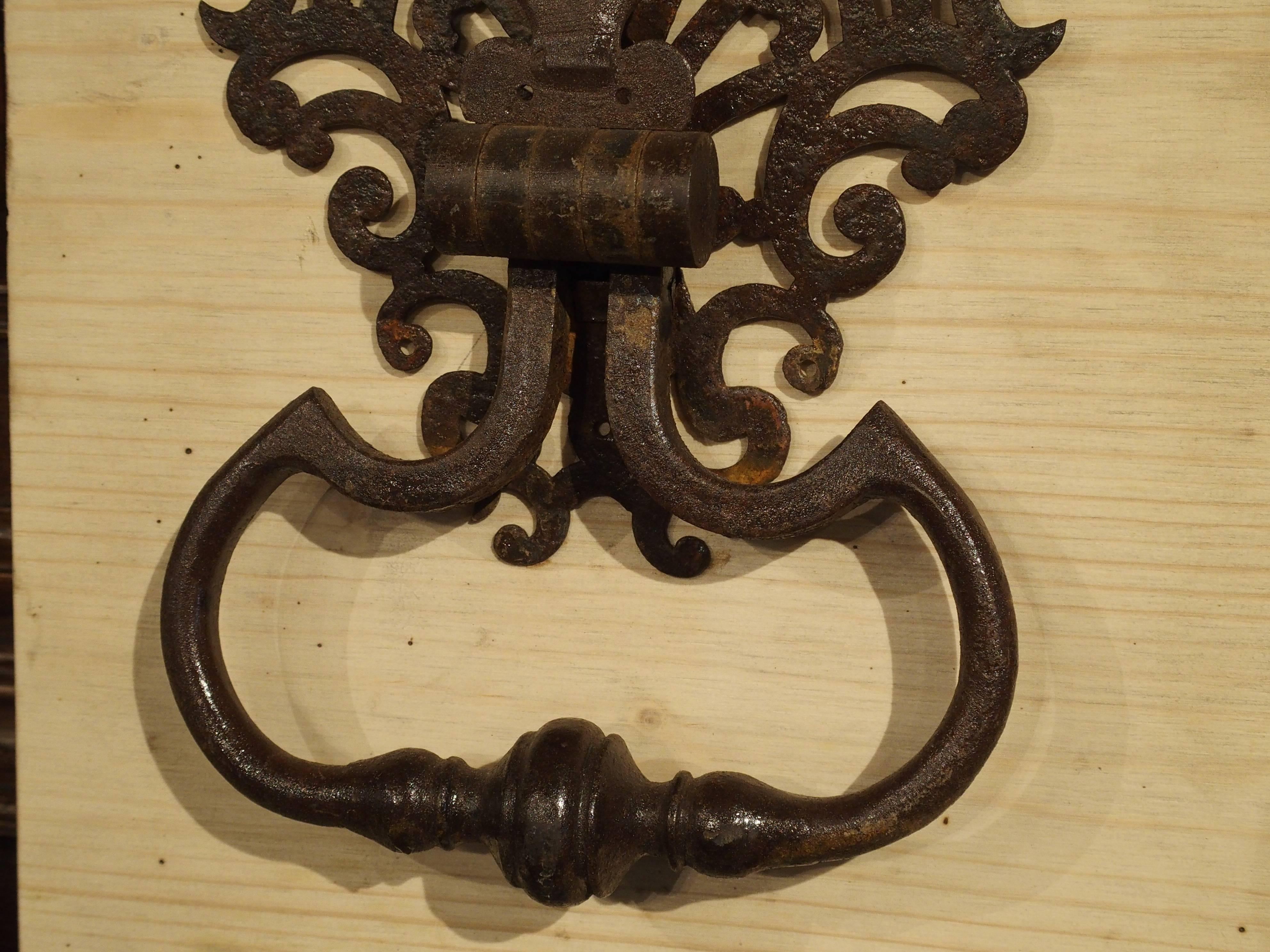 Contemporary Large Cut Iron Chateau Door Knocker from France
