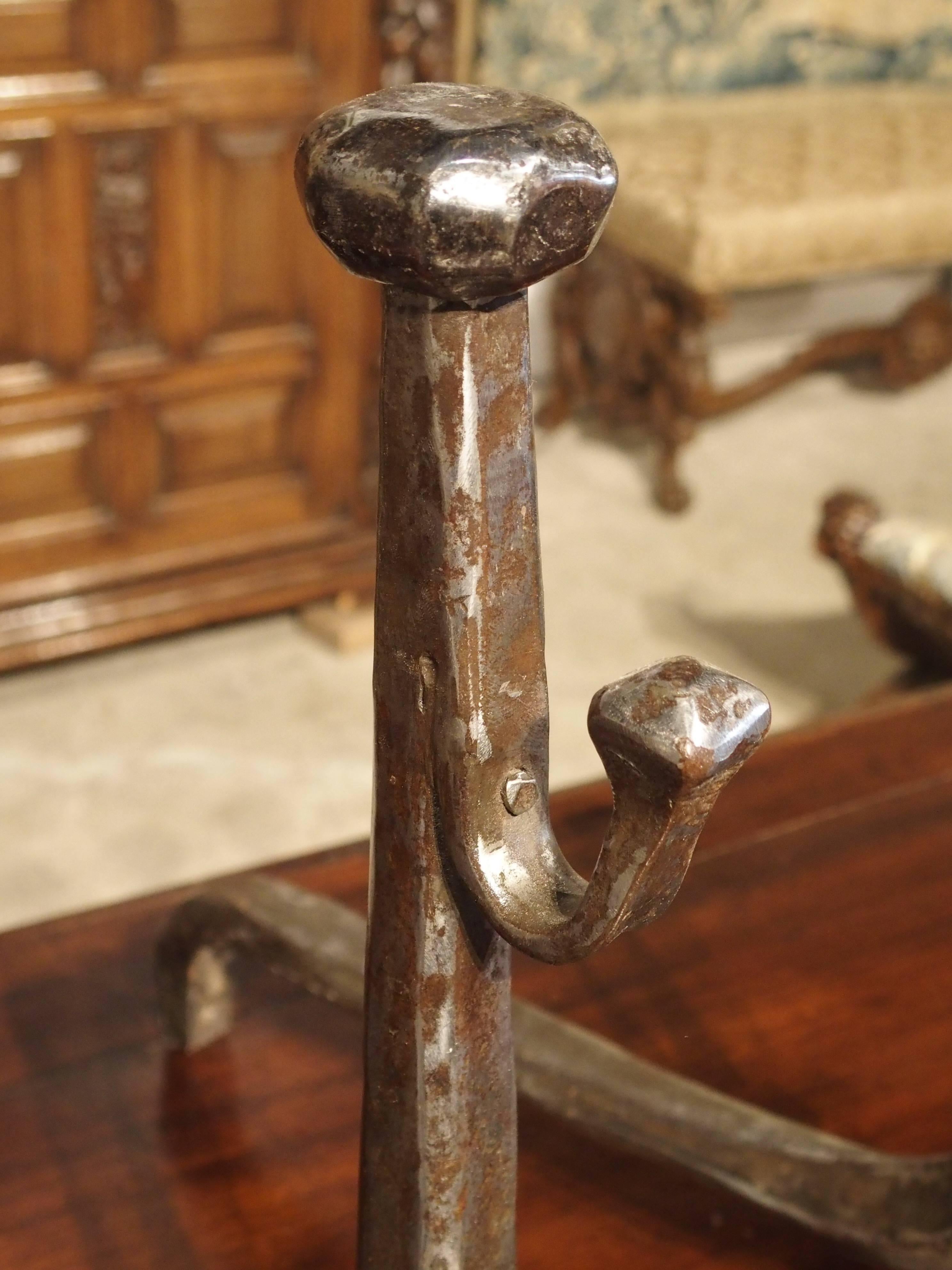 Pair of 17th Century French Andirons In Excellent Condition In Dallas, TX