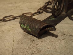 Iron and Wood, Chain-Pull Wall Bell from France, 1940s