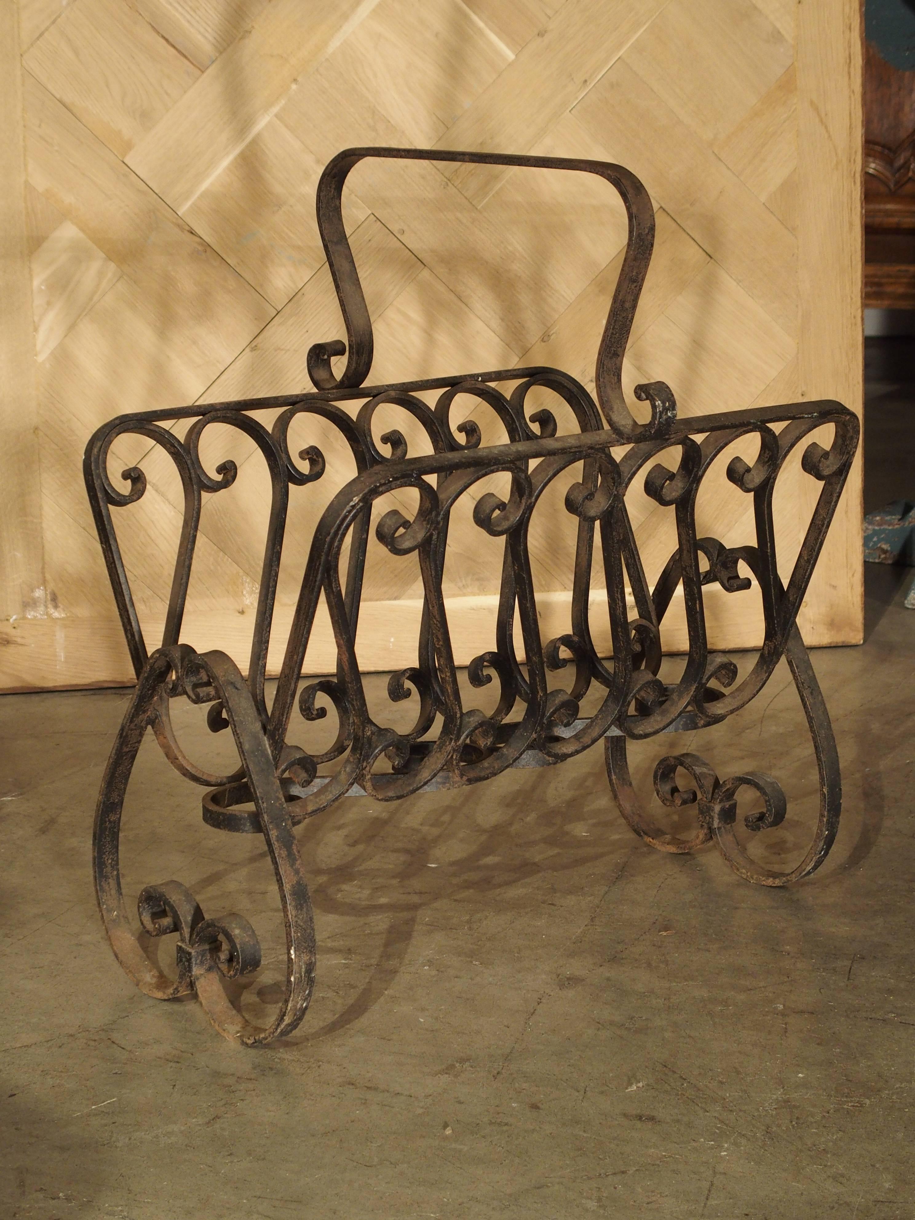French Wrought Iron Document or Firewood Holder 2