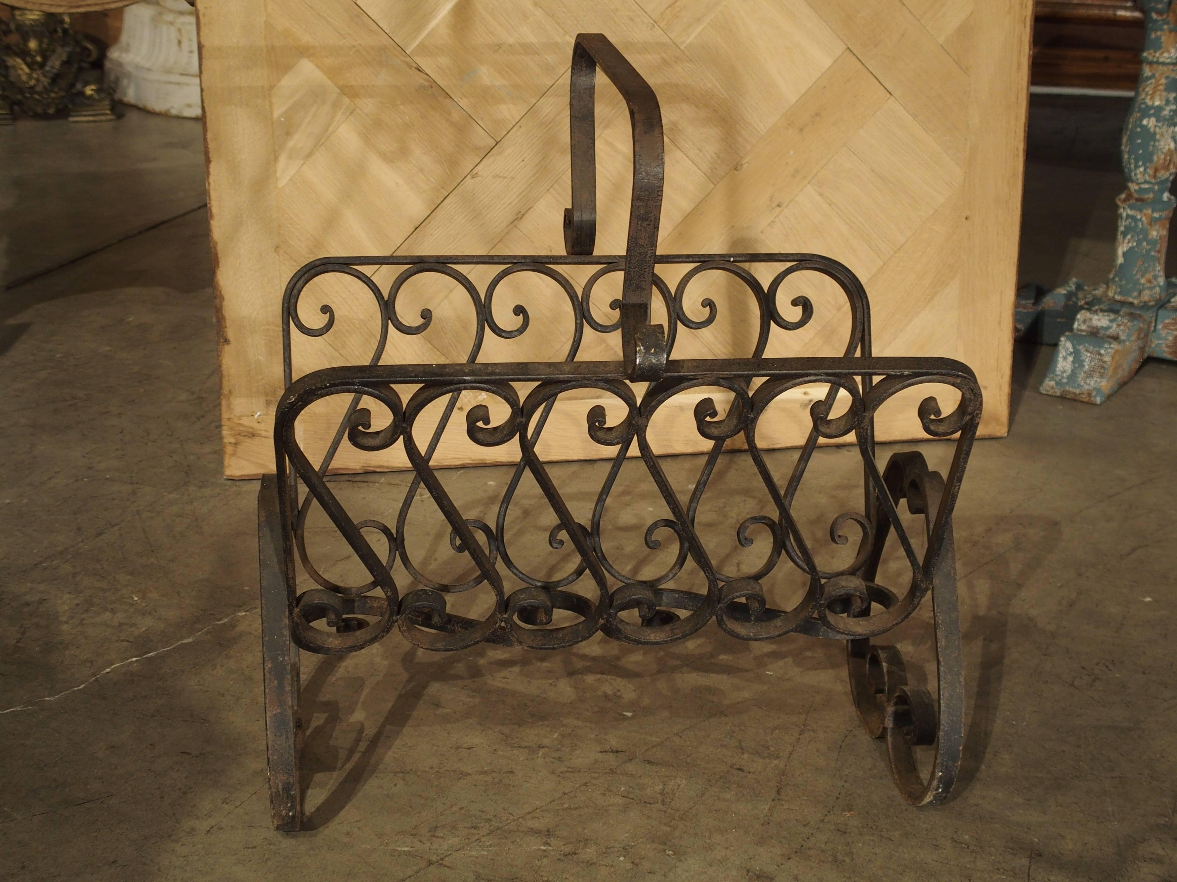 French Wrought Iron Document or Firewood Holder 3