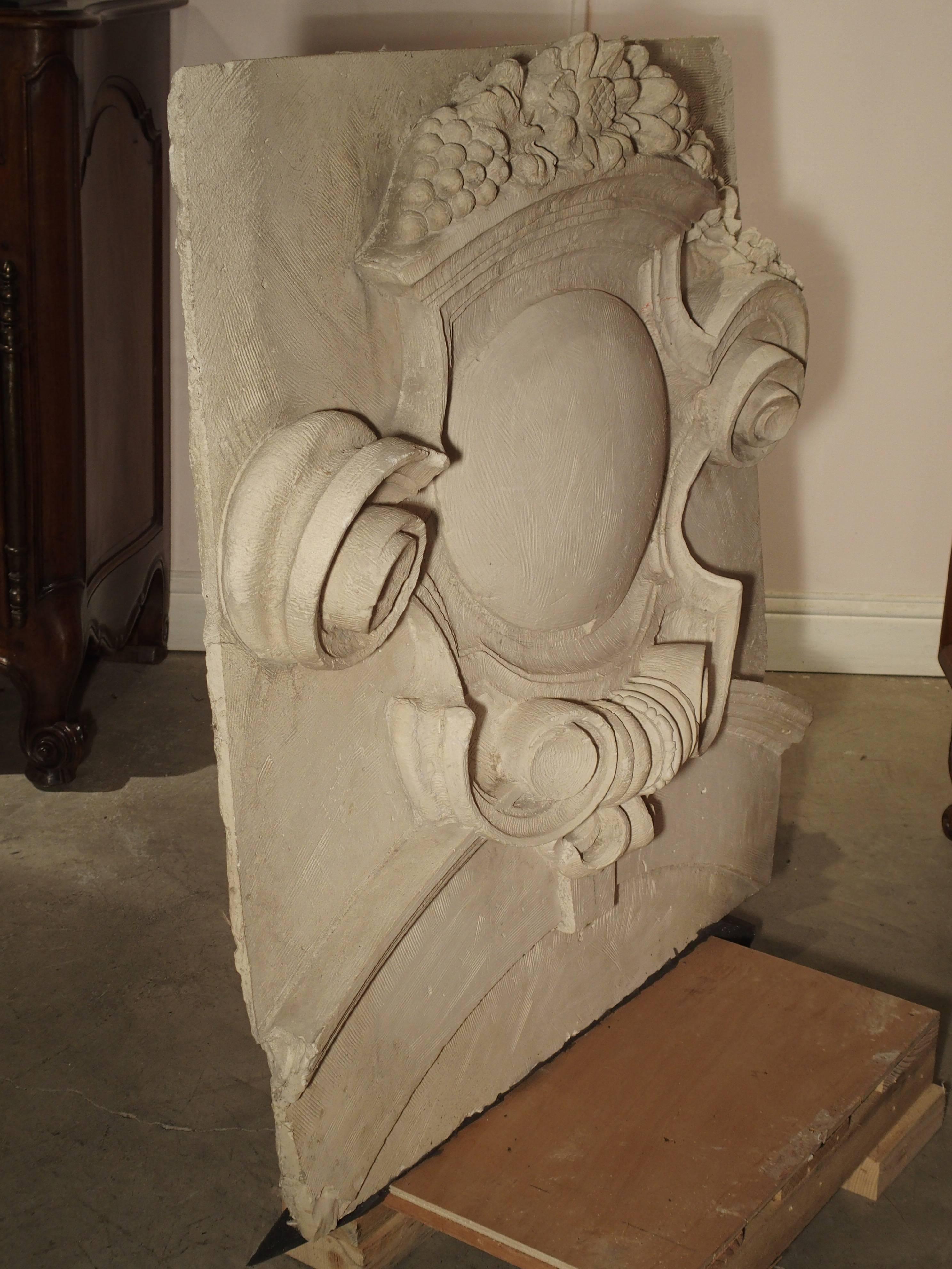 Large Architectural Plaster Relief from France, 19th Century In Good Condition In Dallas, TX