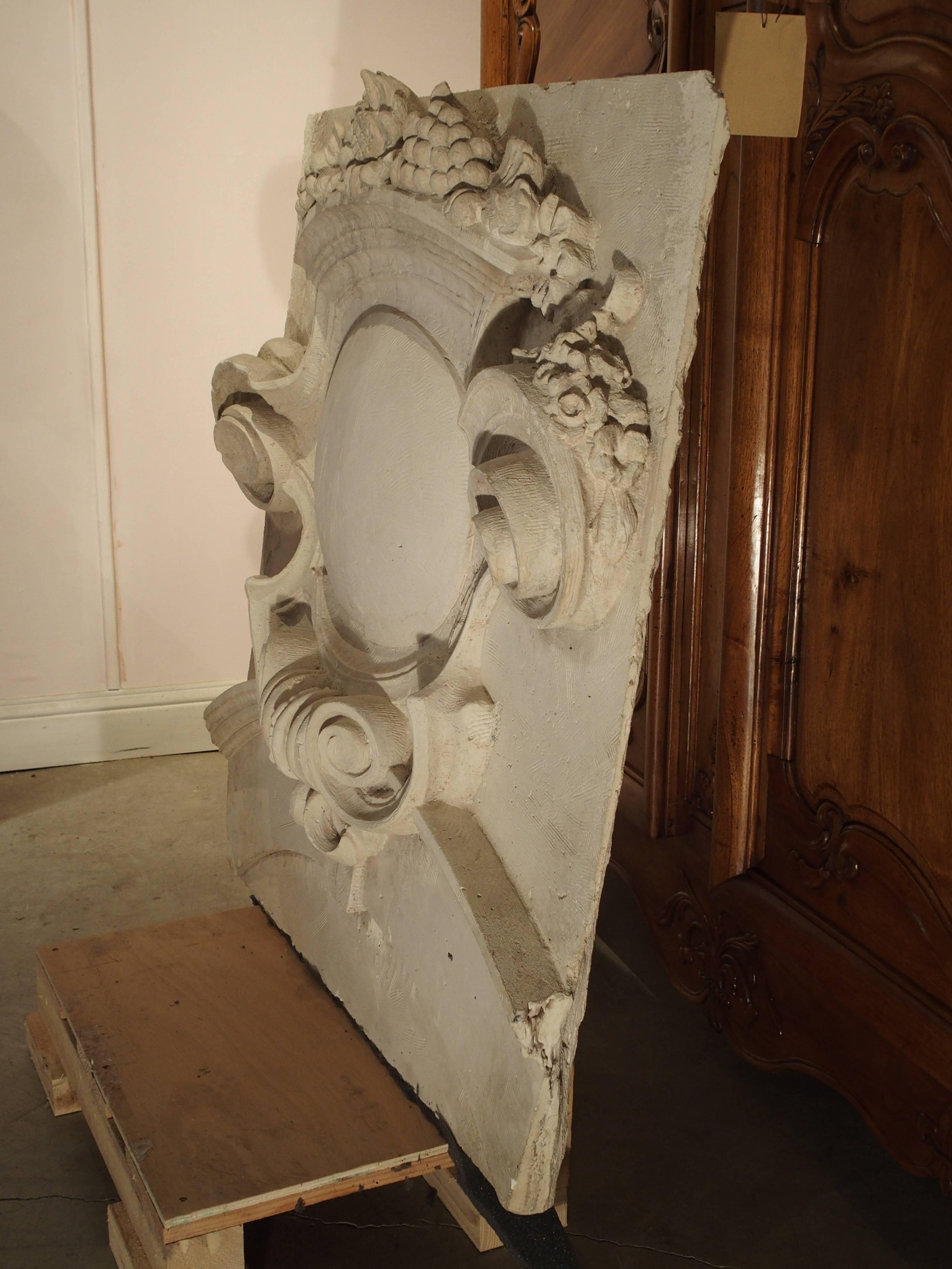 Mid-19th Century Large Architectural Plaster Relief from France, 19th Century