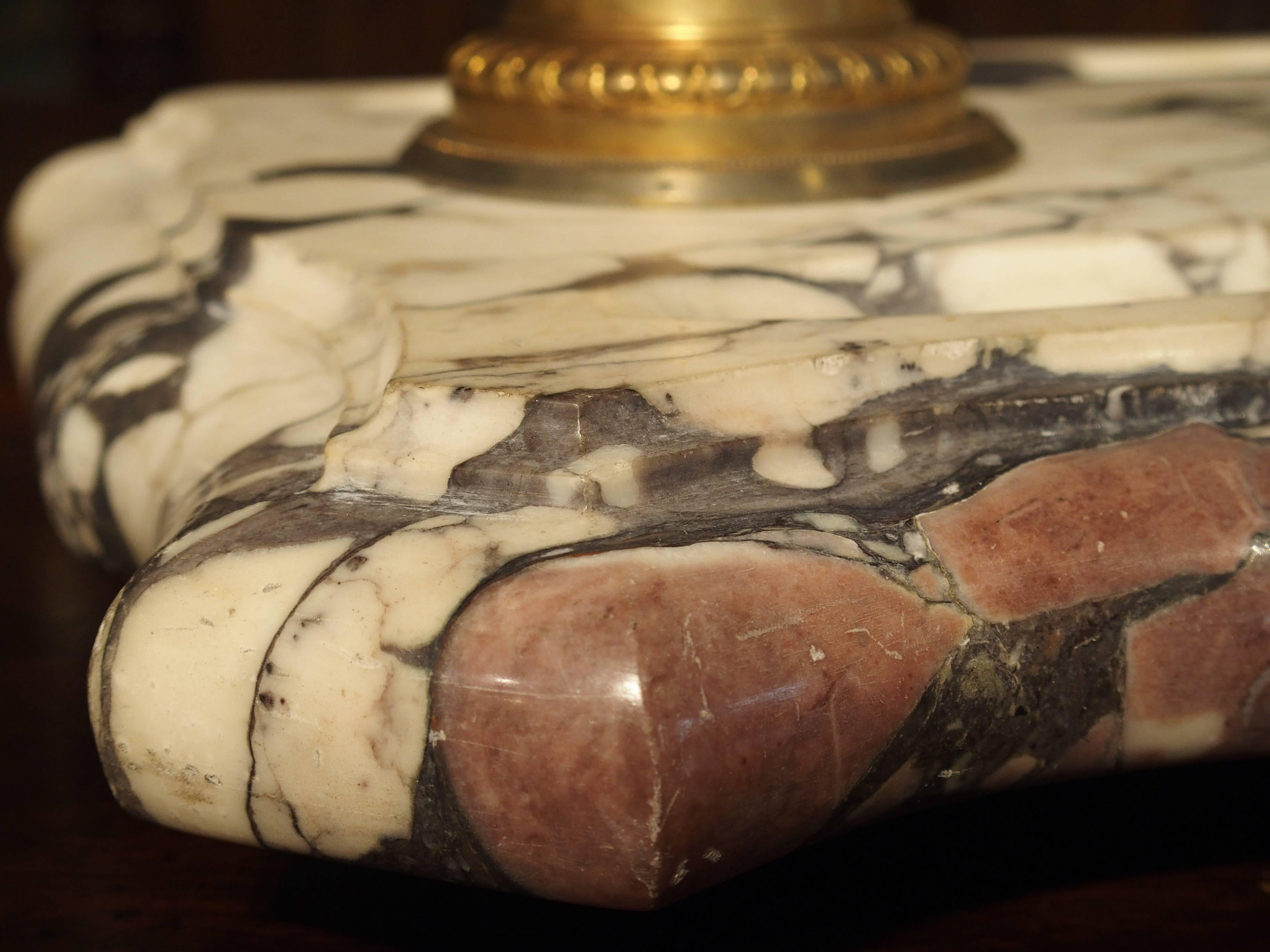 Large Antique French Marble and Bronze Inkwell, circa 1880 For Sale 1