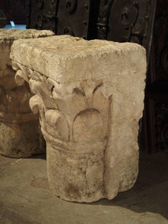 Antique Stone Pilaster Capitals from Lyon, France, circa 1800