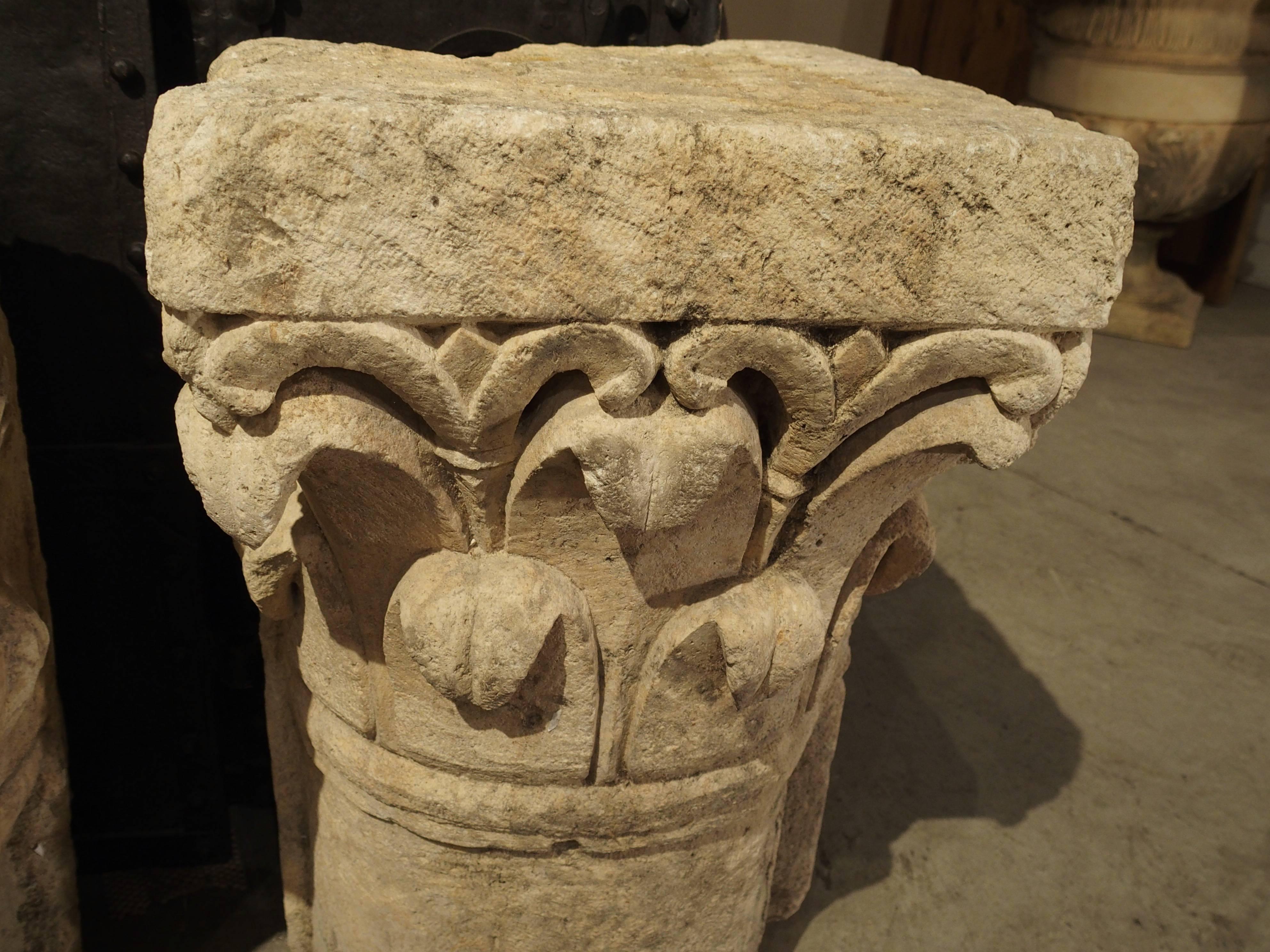Antique Stone Pilaster Capitals from Lyon, France, circa 1800 2