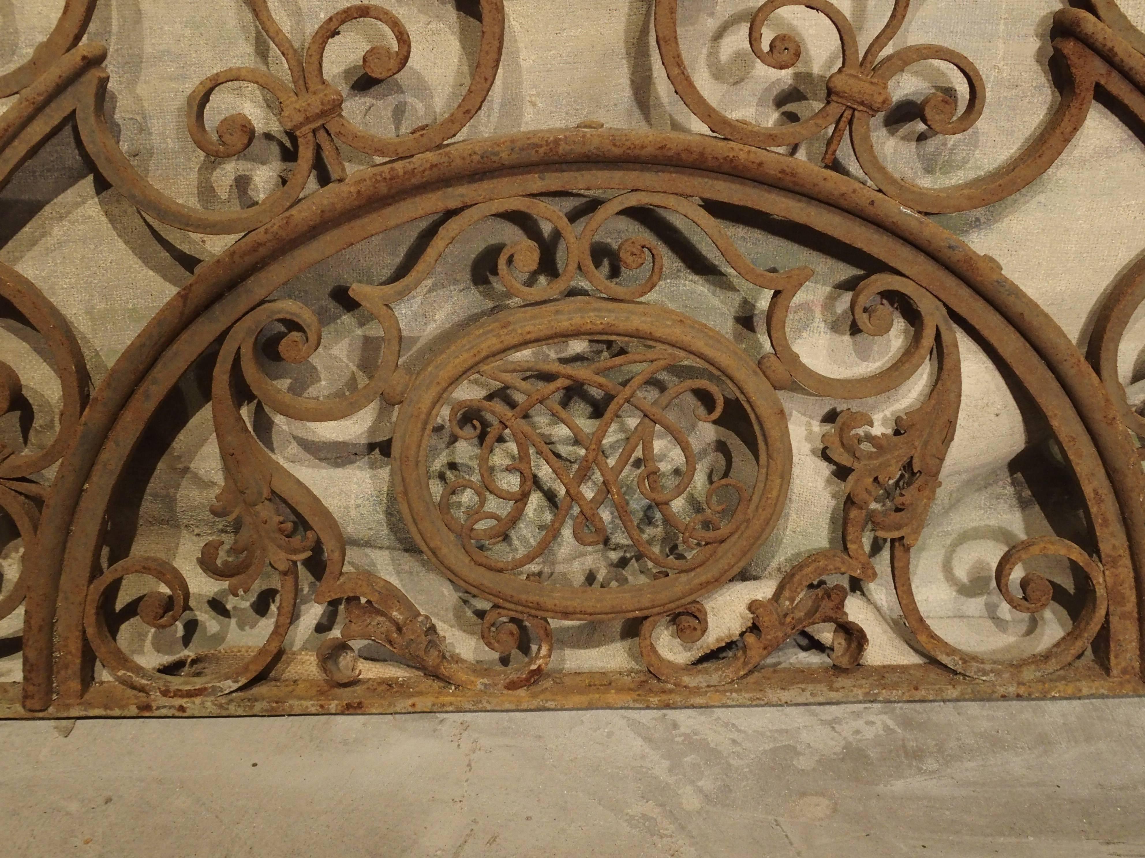 Antique Forged Iron Transom from France, Aix-En-Provence, 18th Century 4