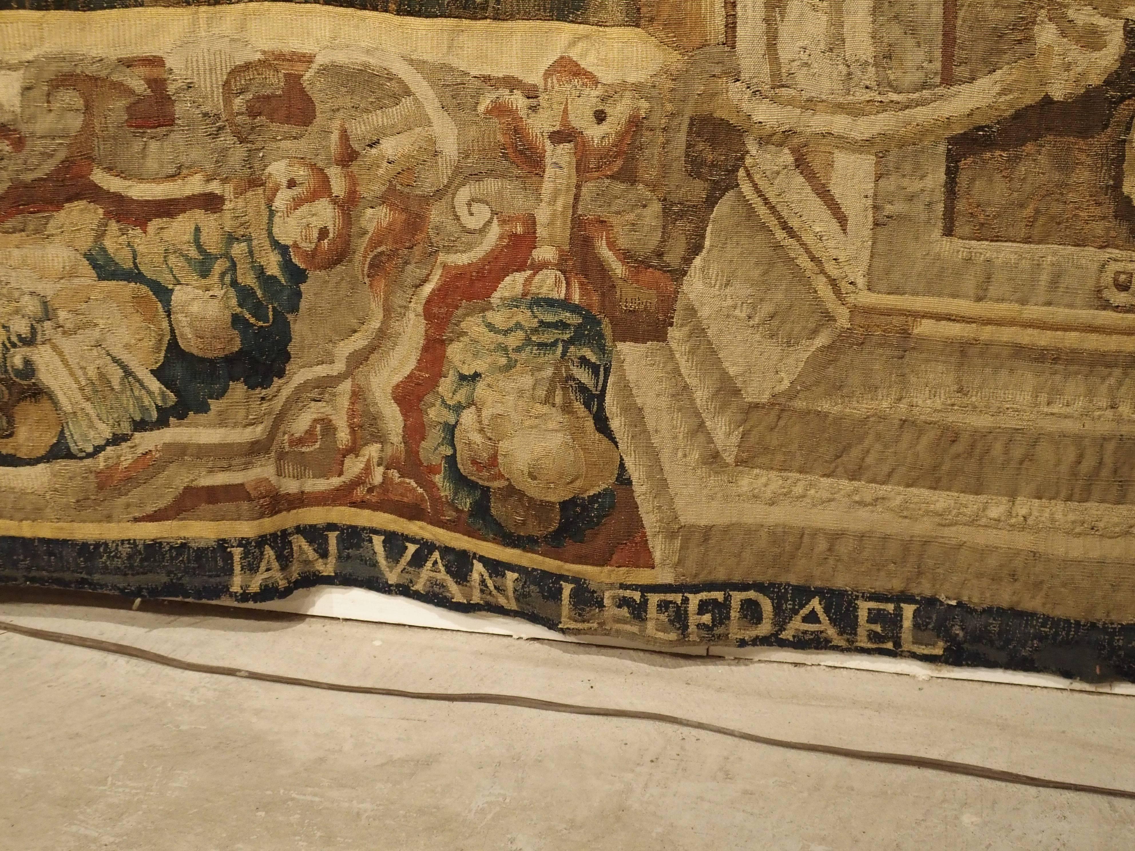 18th Century and Earlier Rare 17th Century Brussels Tapestry by Ian Van Leefdael